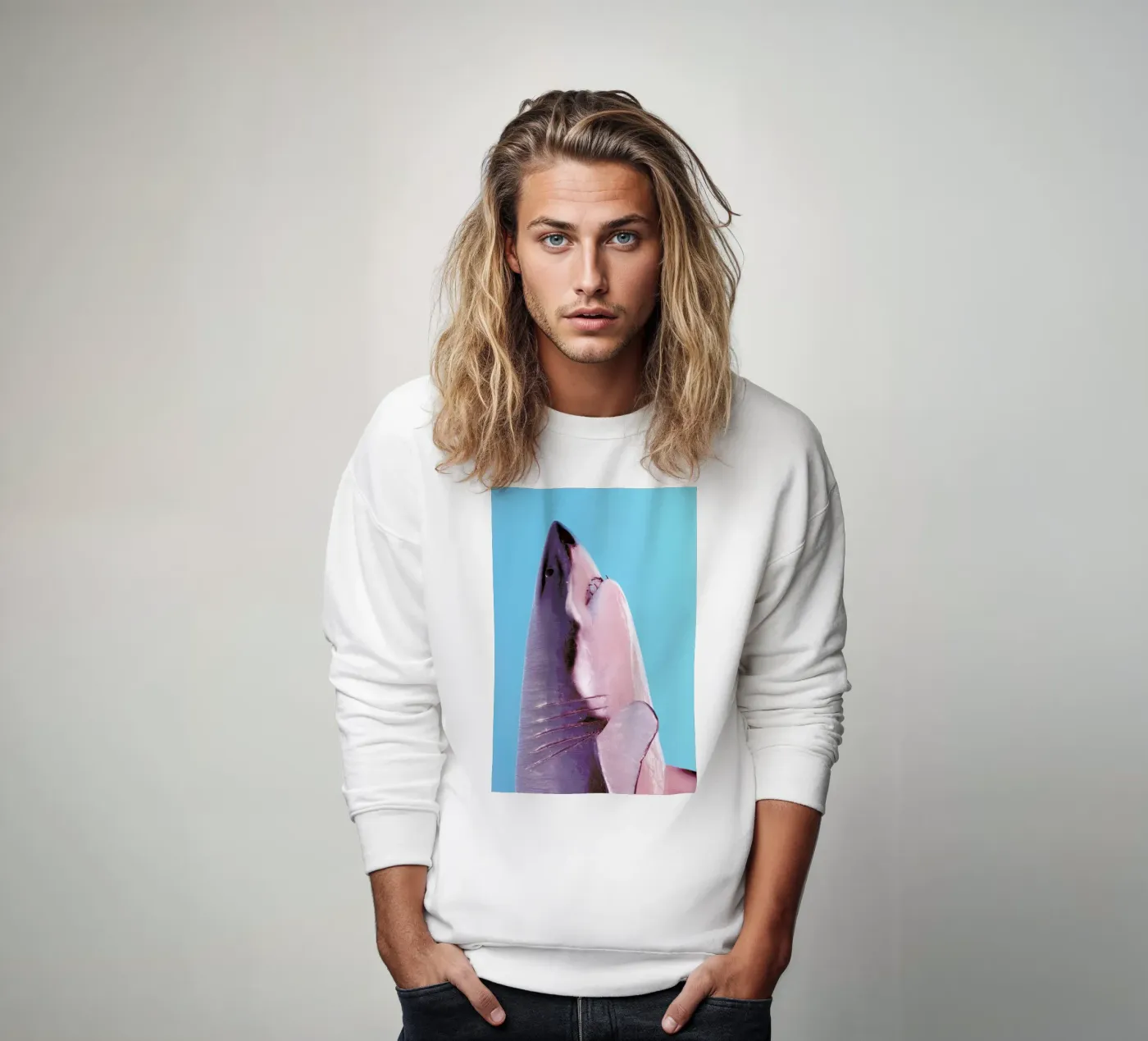 Attack! Blue sweatshirt van Ballack Art House