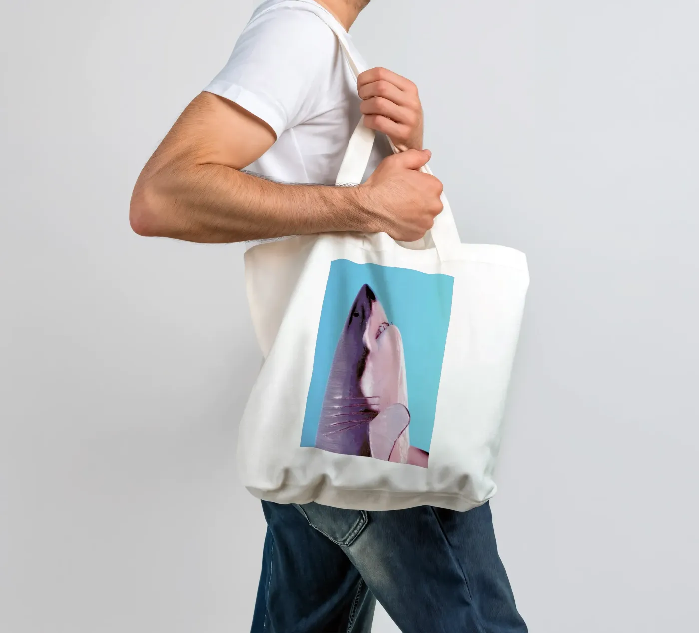 Attack! Blue tote bag by Ballack Art House