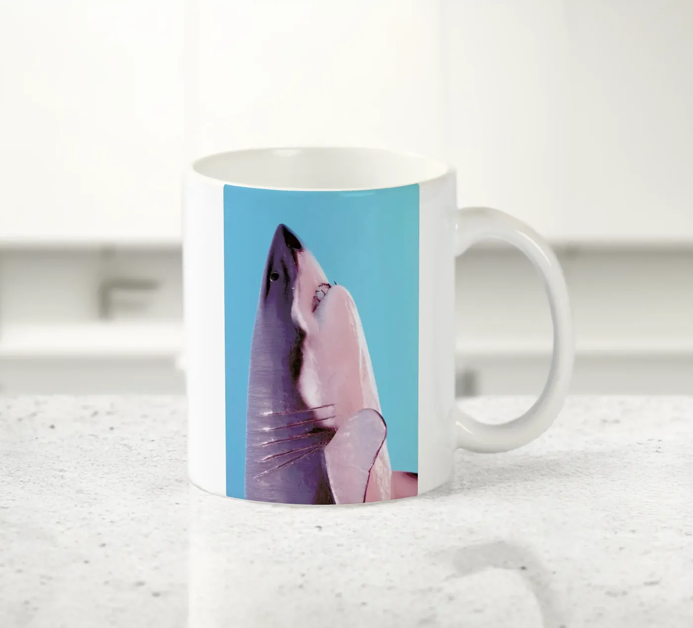 Attack! Blue ceramic mug by Ballack Art House