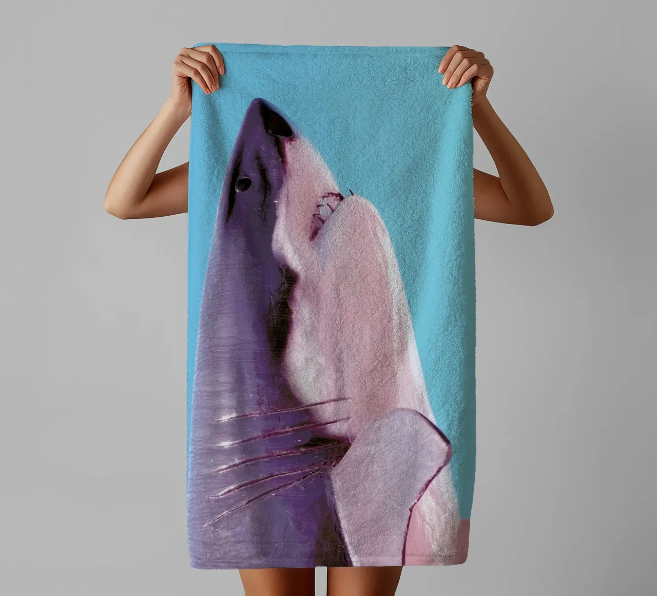 Attack! Blue towel by Ballack Art House