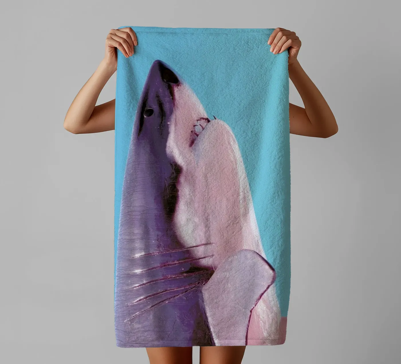 Attack! Blue badhanddoek van Ballack Art House