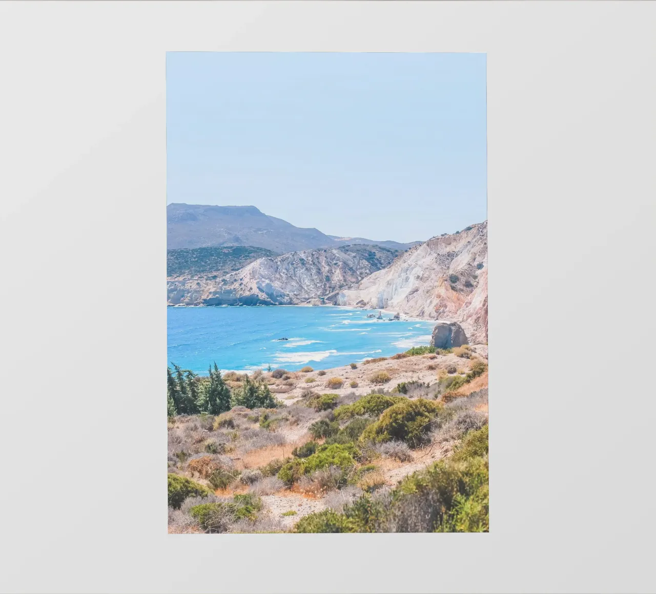 Milos, Grecia I Spiaggia selvaggia e bohémien di Tsigrado telo in pvc da Julie Travel Photography