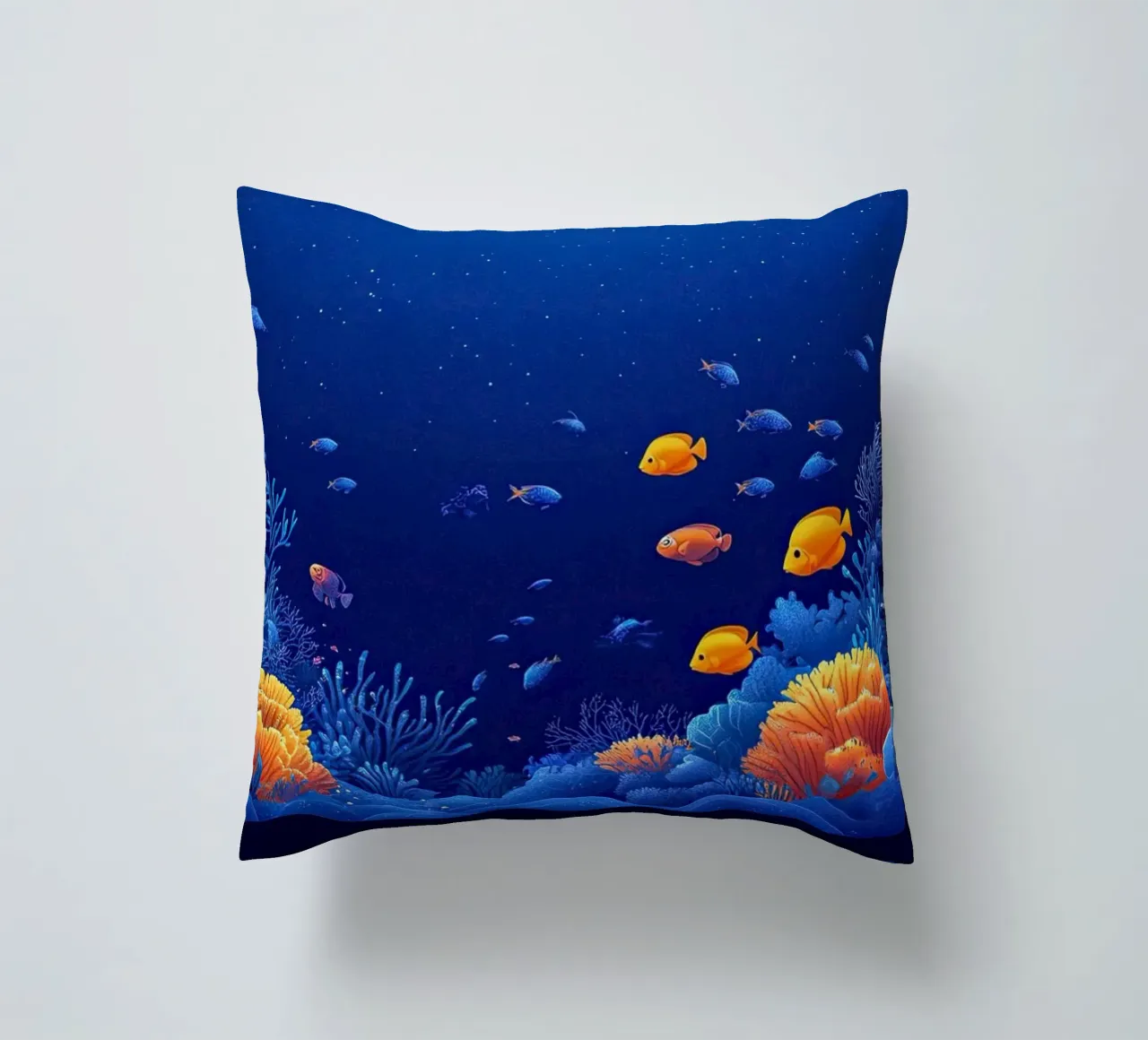 Coraux en Fête: Underwater Symphony decorative cushion by The Sea