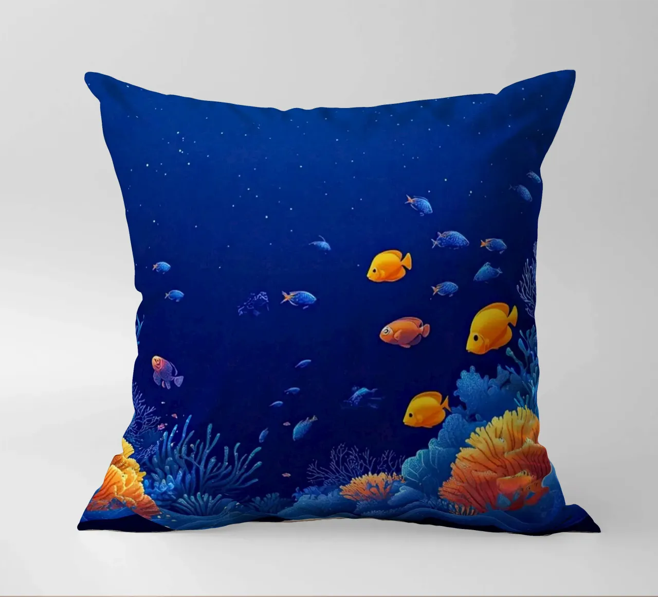 Coraux en Fête: Underwater Symphony decorative cushion by The Sea