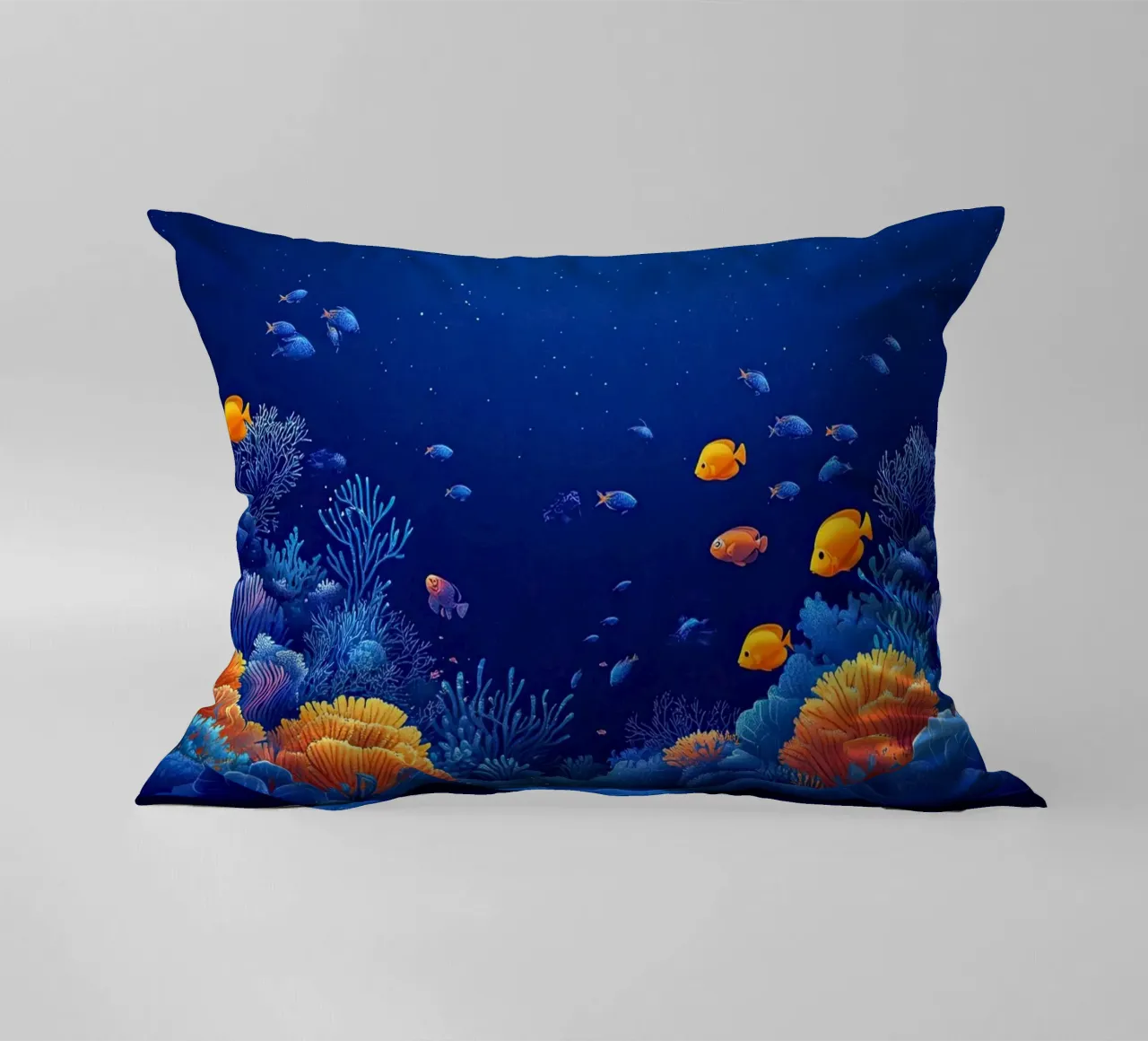 Coraux en Fête: Underwater Symphony decorative cushion by The Sea