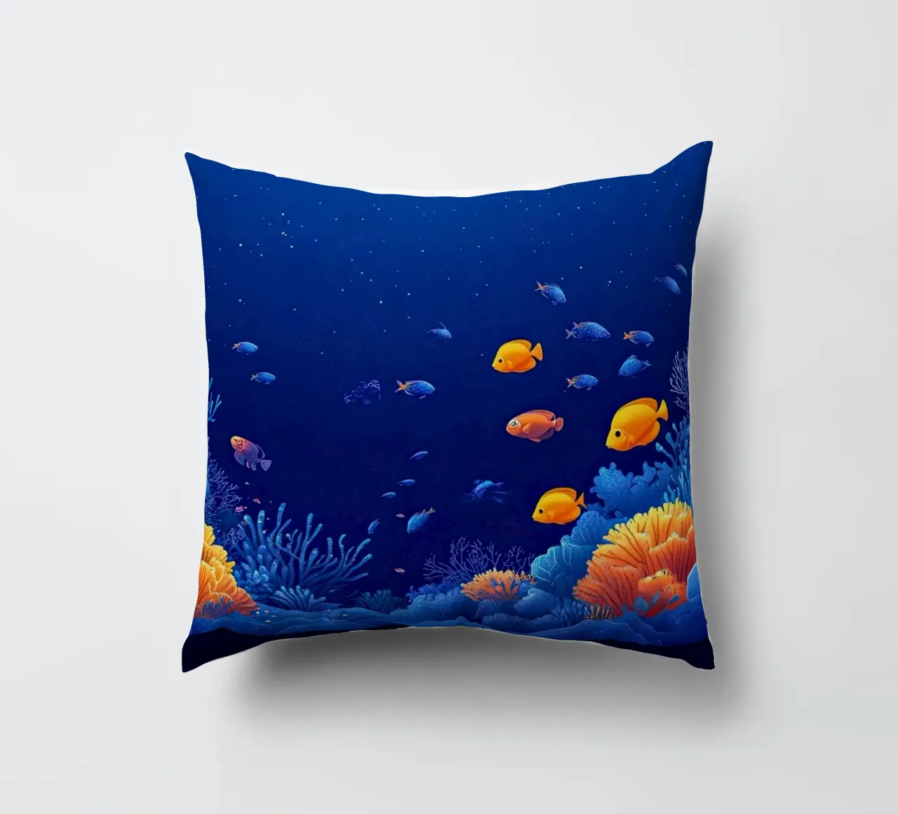 Coraux en Fête: Underwater Symphony decorative cushion by The Sea
