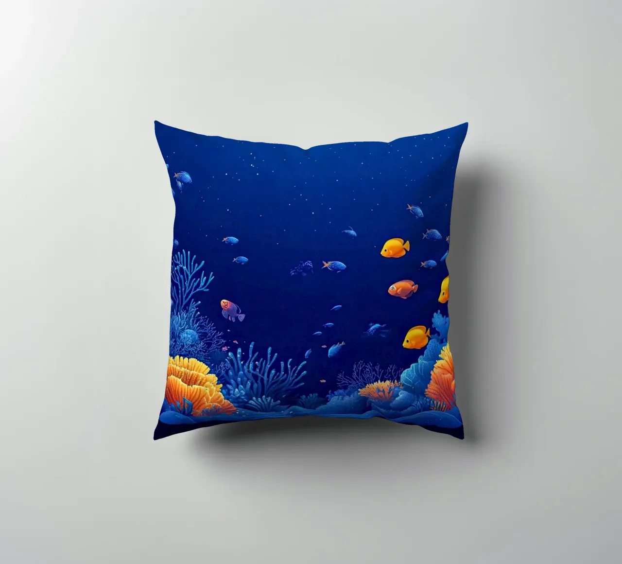 Coraux en Fête: Underwater Symphony decorative cushion by The Sea