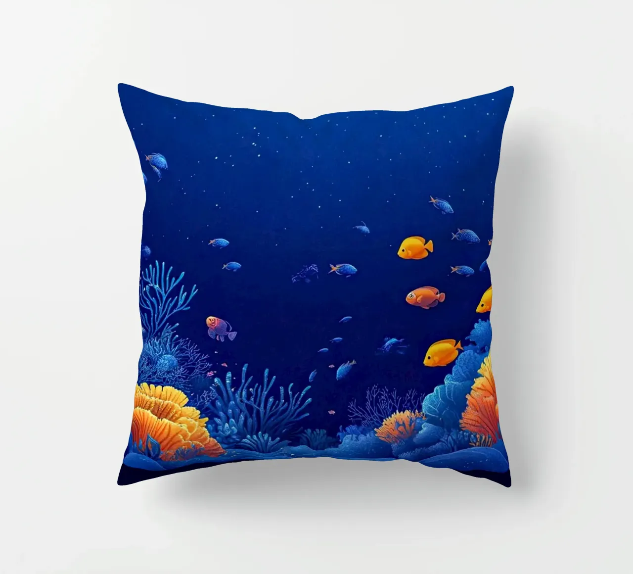 Coraux en Fête: Underwater Symphony decorative cushion by The Sea