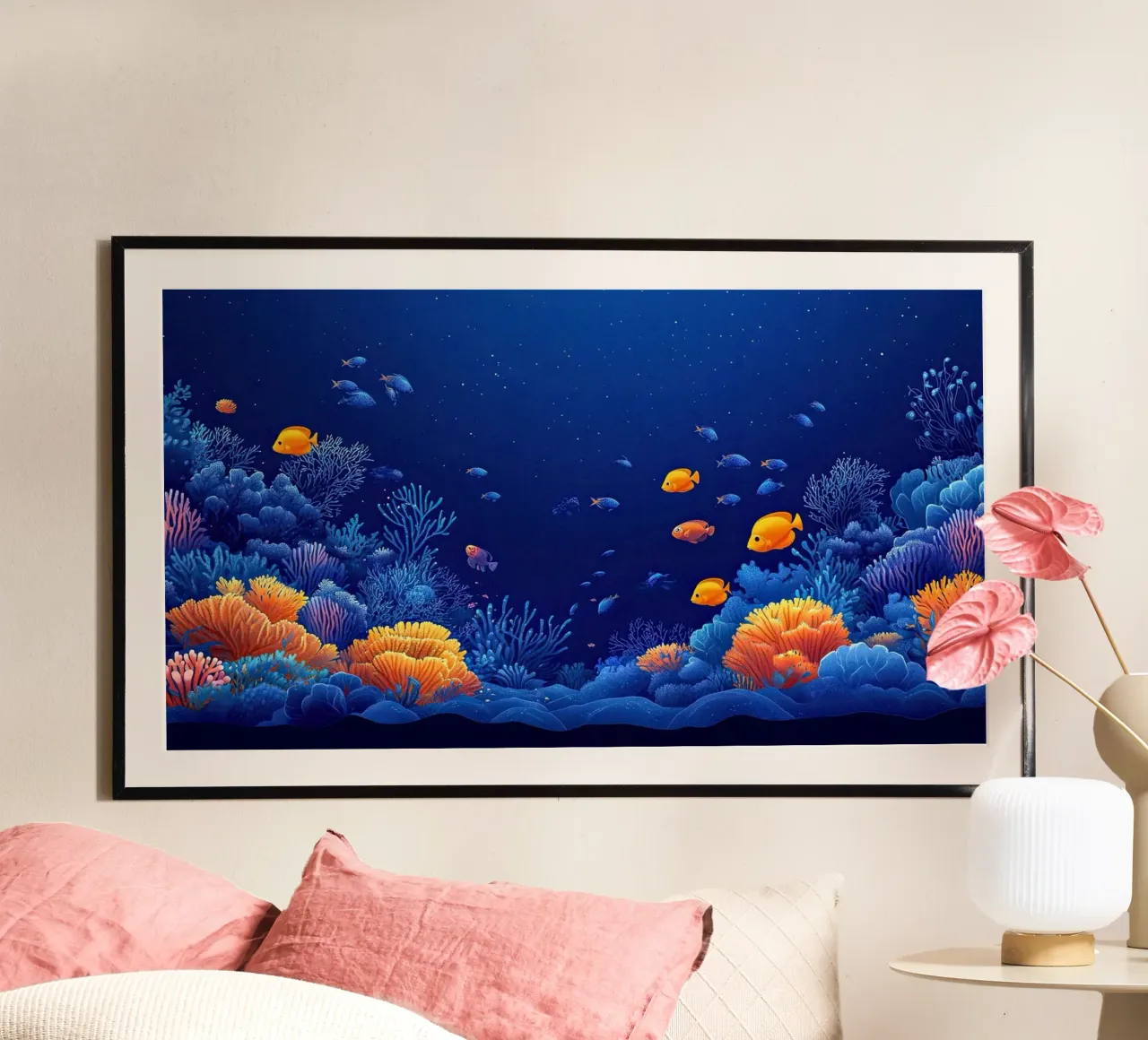 Coraux en Fête: Sinfonia subacquea poster con telaio in plastica da The Sea