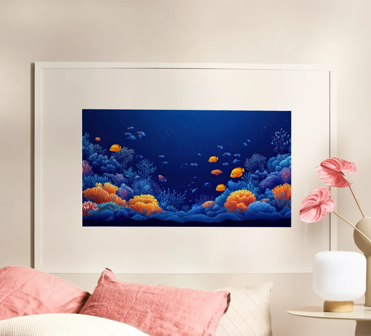 Coraux en Fête: Sinfonia subacquea poster con telaio in plastica da The Sea