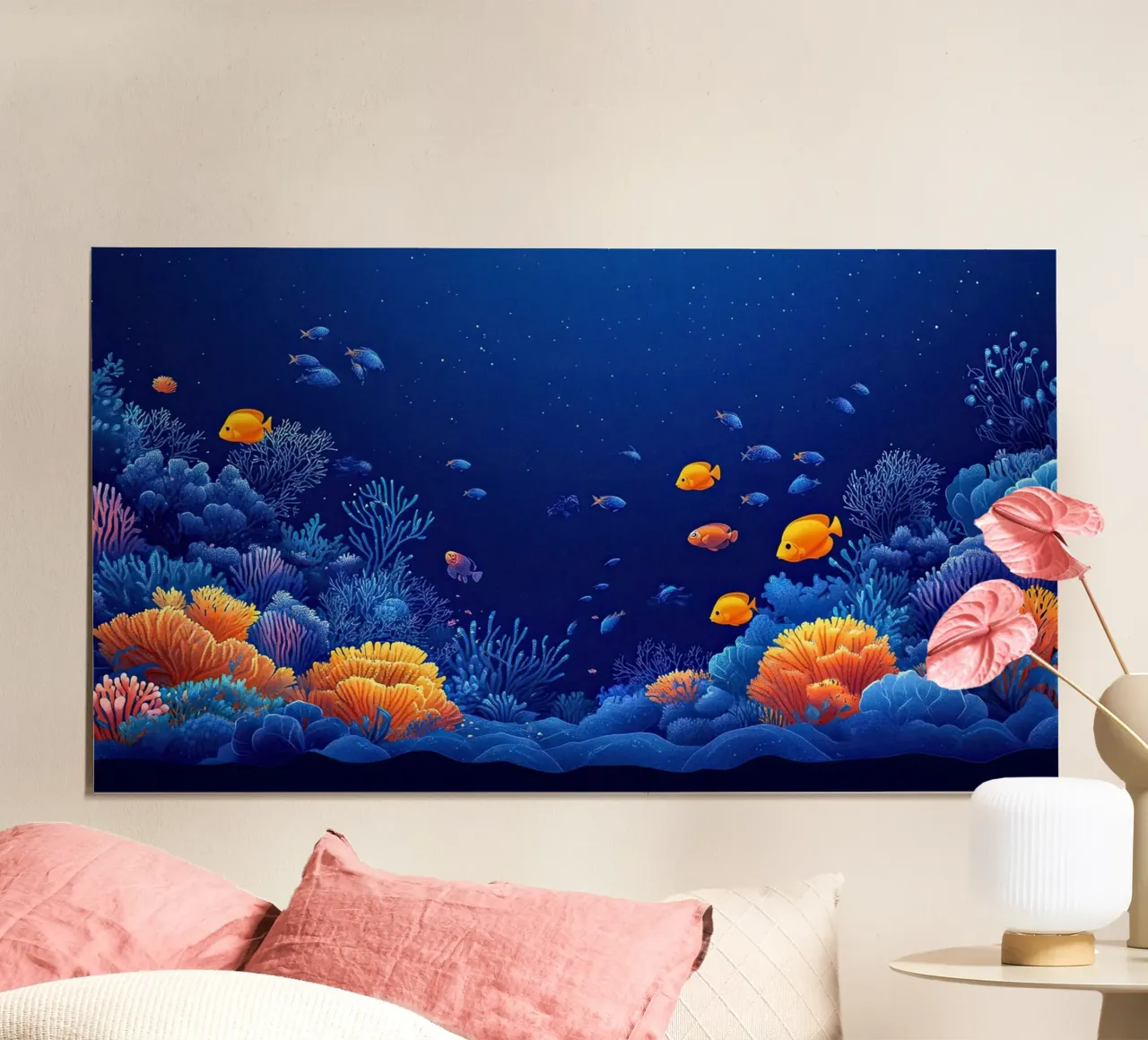 Coraux en Fête: Sinfonia subacquea poster con telaio in plastica da The Sea