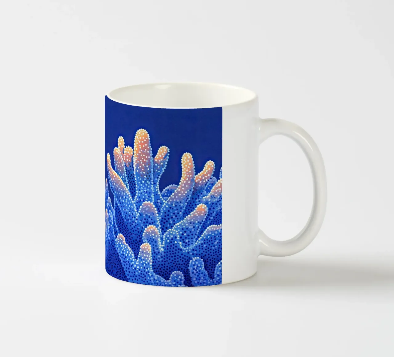 Corail en Lumière - Hedendaagse mariene kunst keramische mok van The Sea