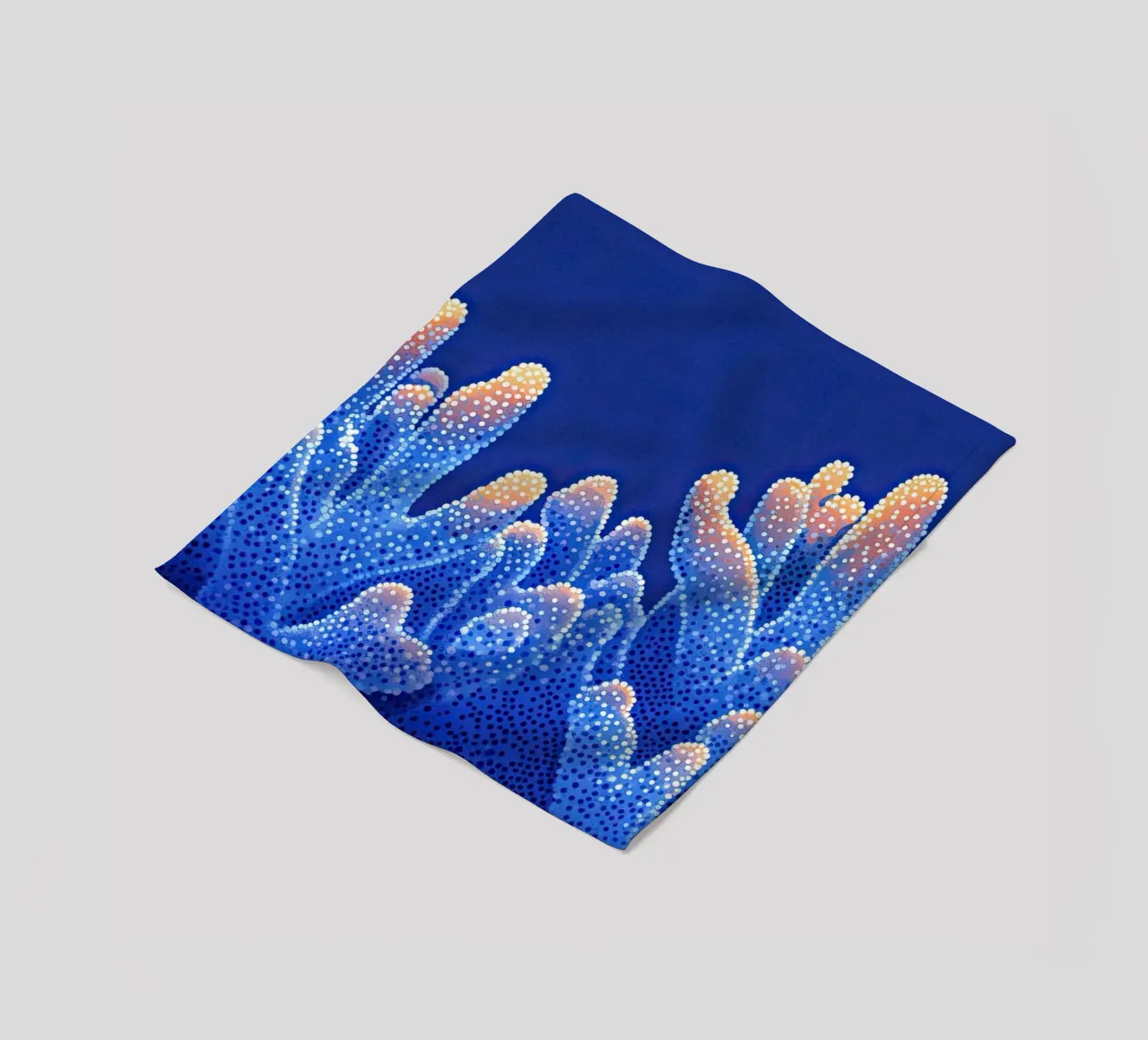 Corail en Lumière - Contemporary marine art fleece blanket by The Sea
