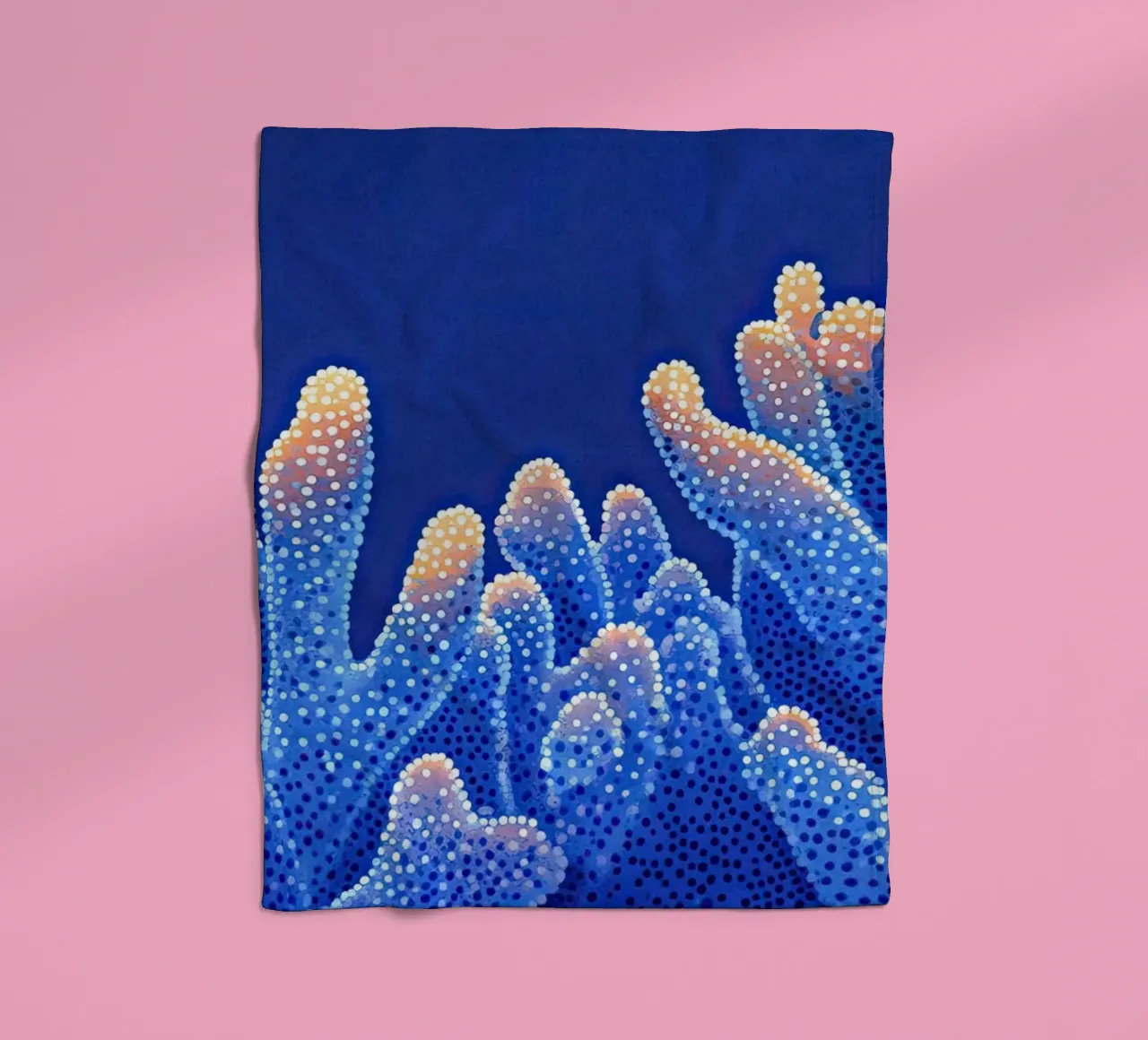 Corail en Lumière - Contemporary marine art fleece blanket by The Sea