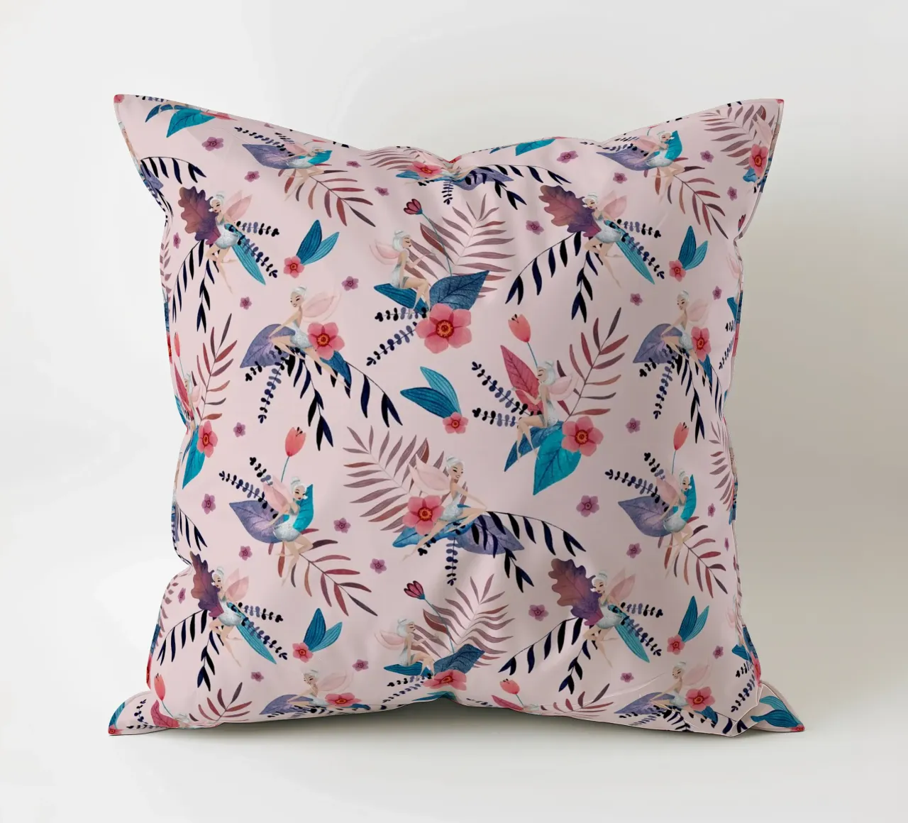 Fantom Fifi Art - Feenmuster Soft Pink cuscino da The Artcircle
