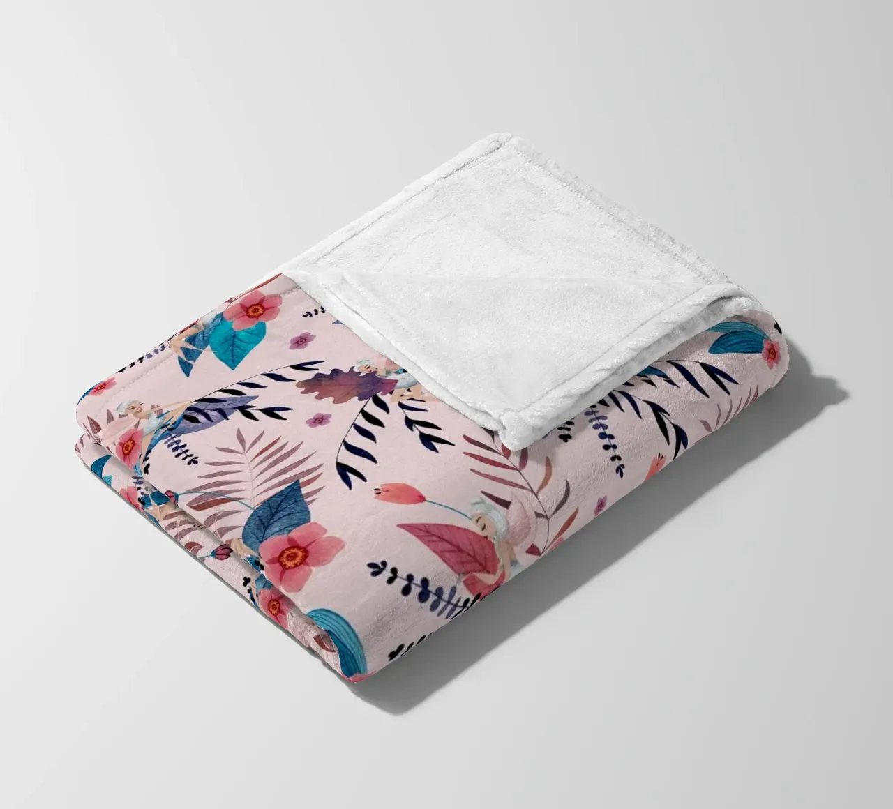 Fantom Fifi Art - Feenmuster Soft Pink coperta in pile da The Artcircle