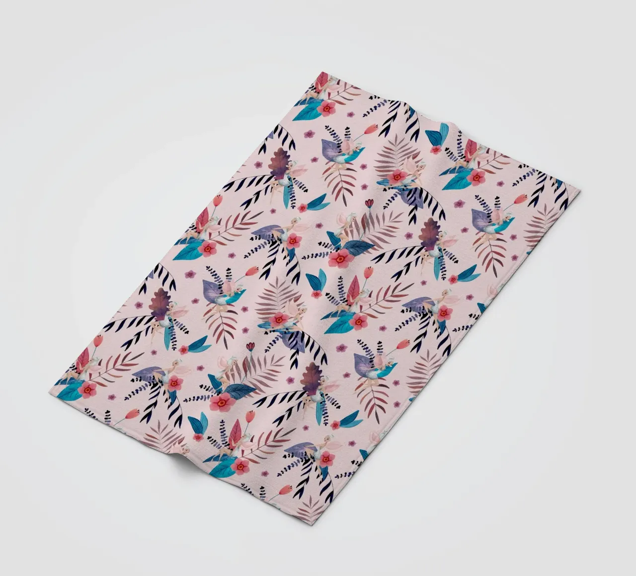Fantom Fifi Art - Feenmuster Soft Pink coperta in pile da The Artcircle