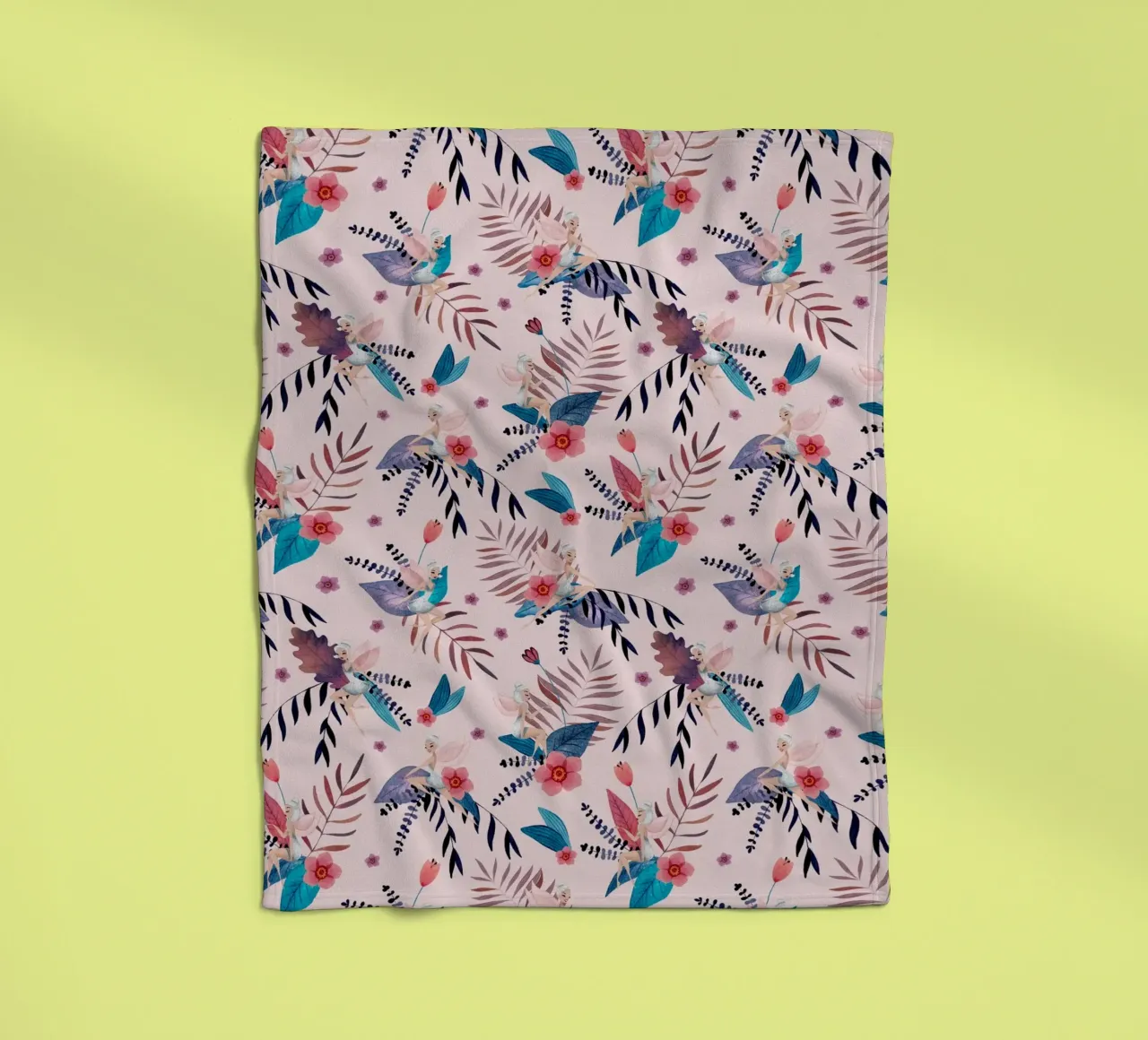 Fantom Fifi Art - Feenmuster Soft Pink coperta in pile da The Artcircle