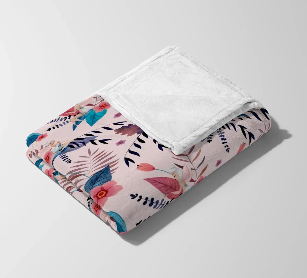 Fantom Fifi Art - Feenmuster Soft Pink coperta in pile da The Artcircle