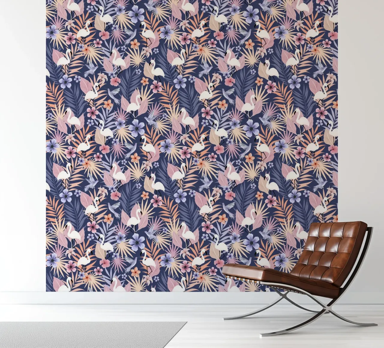 Fantom Fifi Art - Flamingo Muster photo wallpaper by The Artcircle