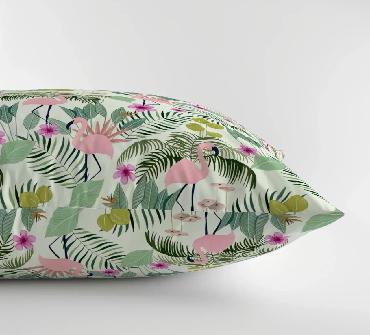 Fantom Fifi Art - Flamingo Muster Lime cuscino da The Artcircle