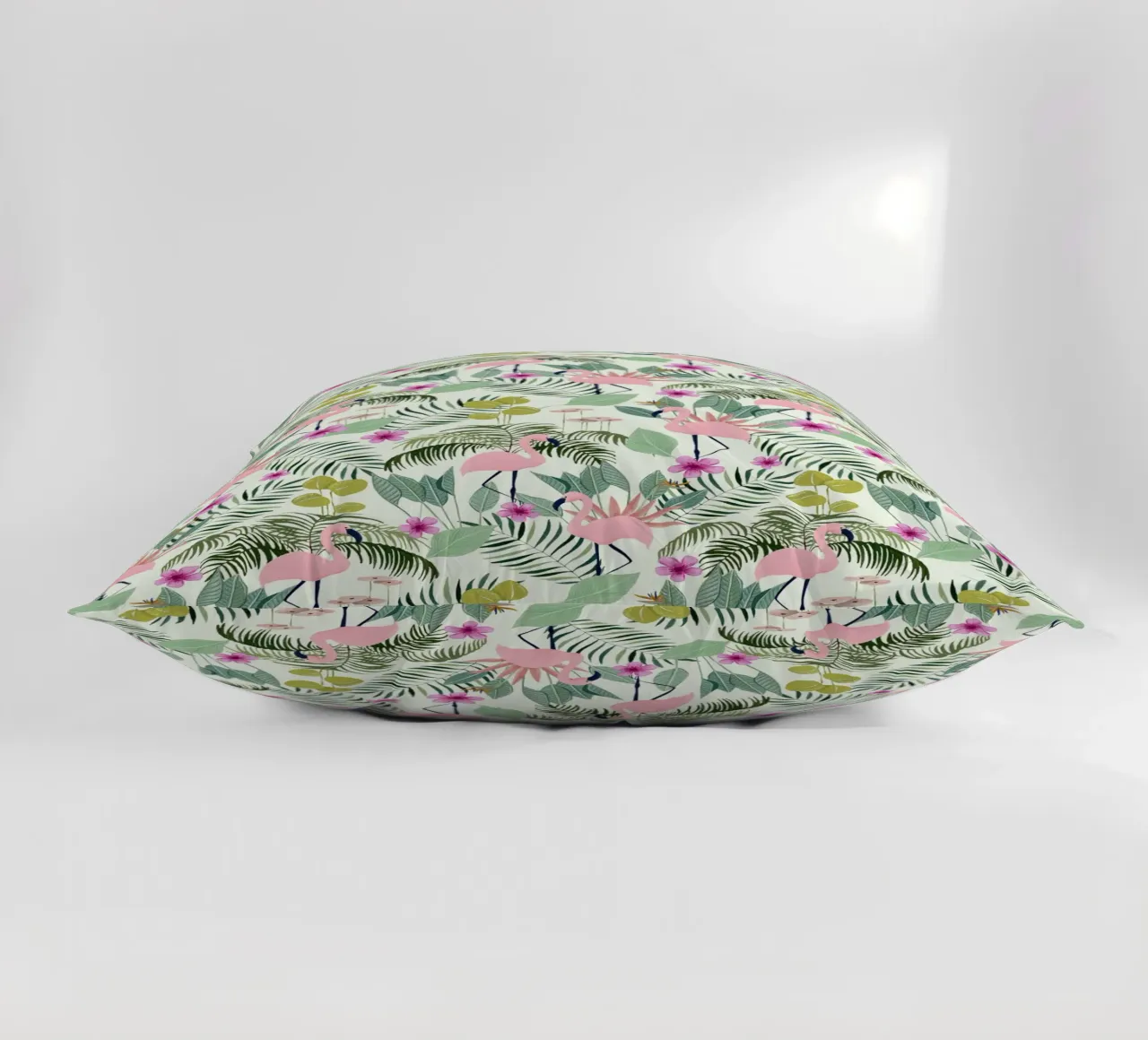 Fantom Fifi Art - Flamingo Muster Lime cuscino da The Artcircle