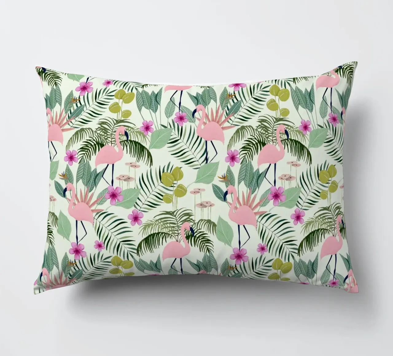 Fantom Fifi Art - Flamingo Muster Lime cuscino da The Artcircle