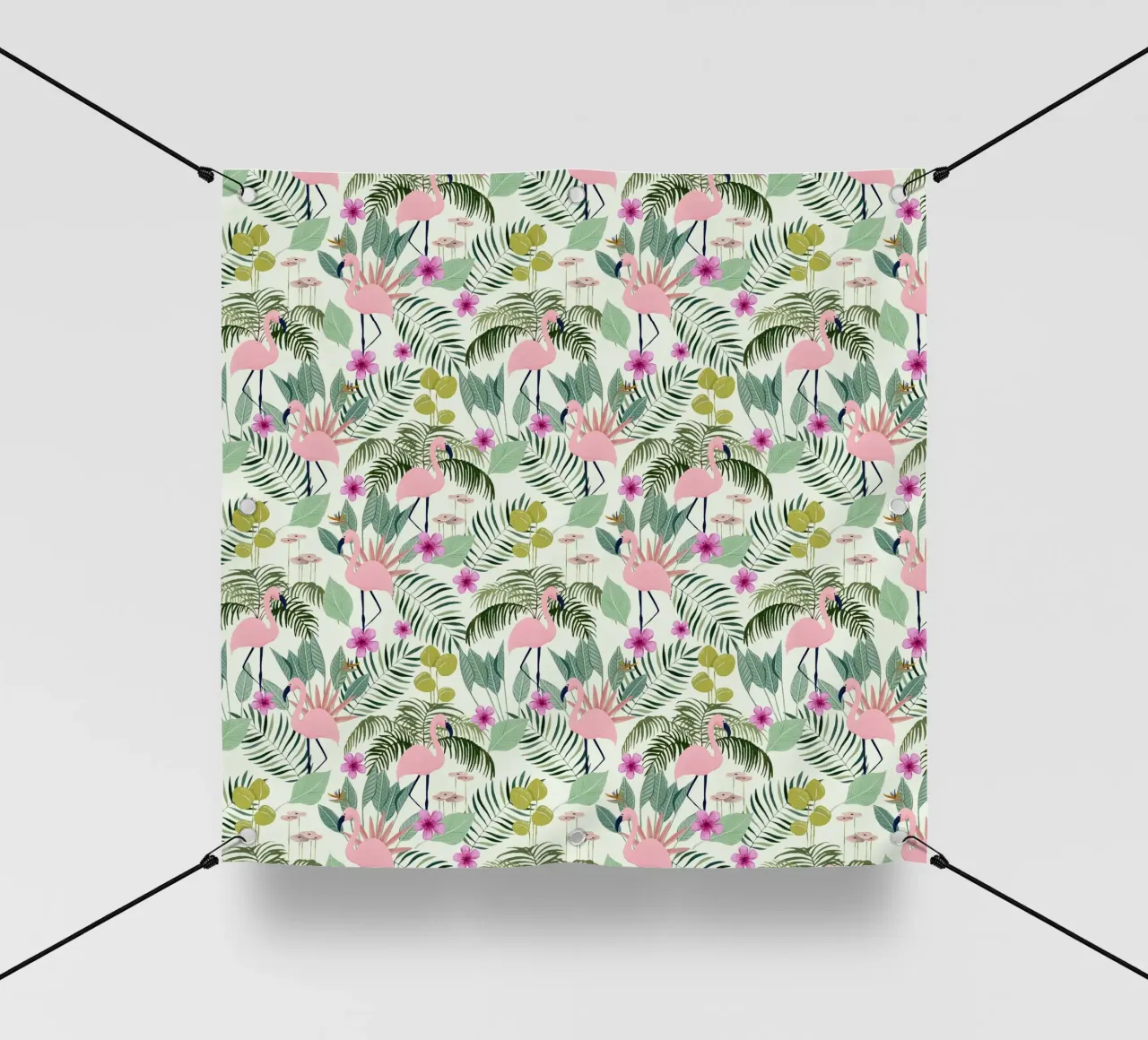 Fantom Fifi Art - Flamingo Muster Lime telo in pvc da The Artcircle