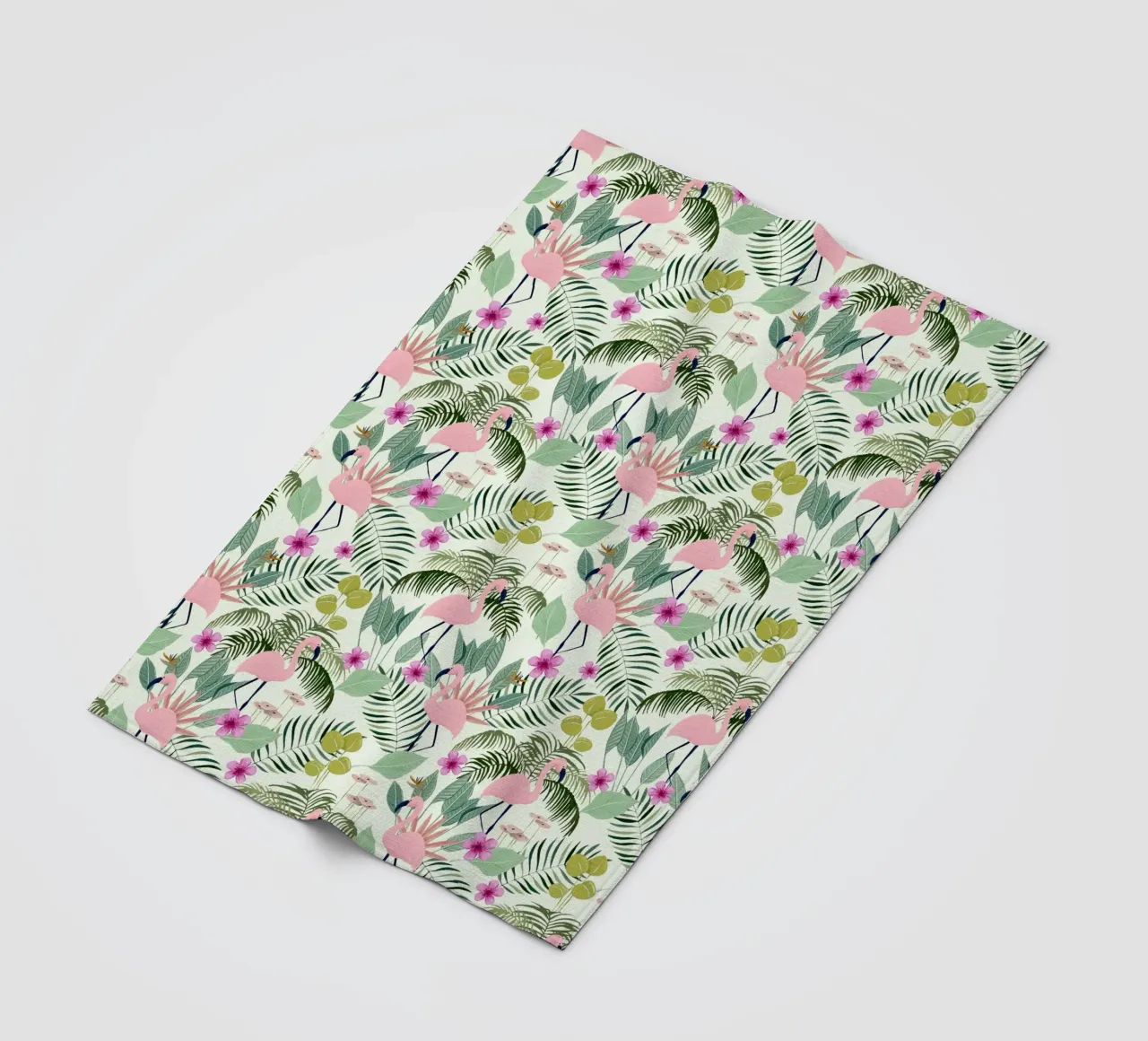 Fantom Fifi Art - Flamingo Muster Lime coperta in pile da The Artcircle