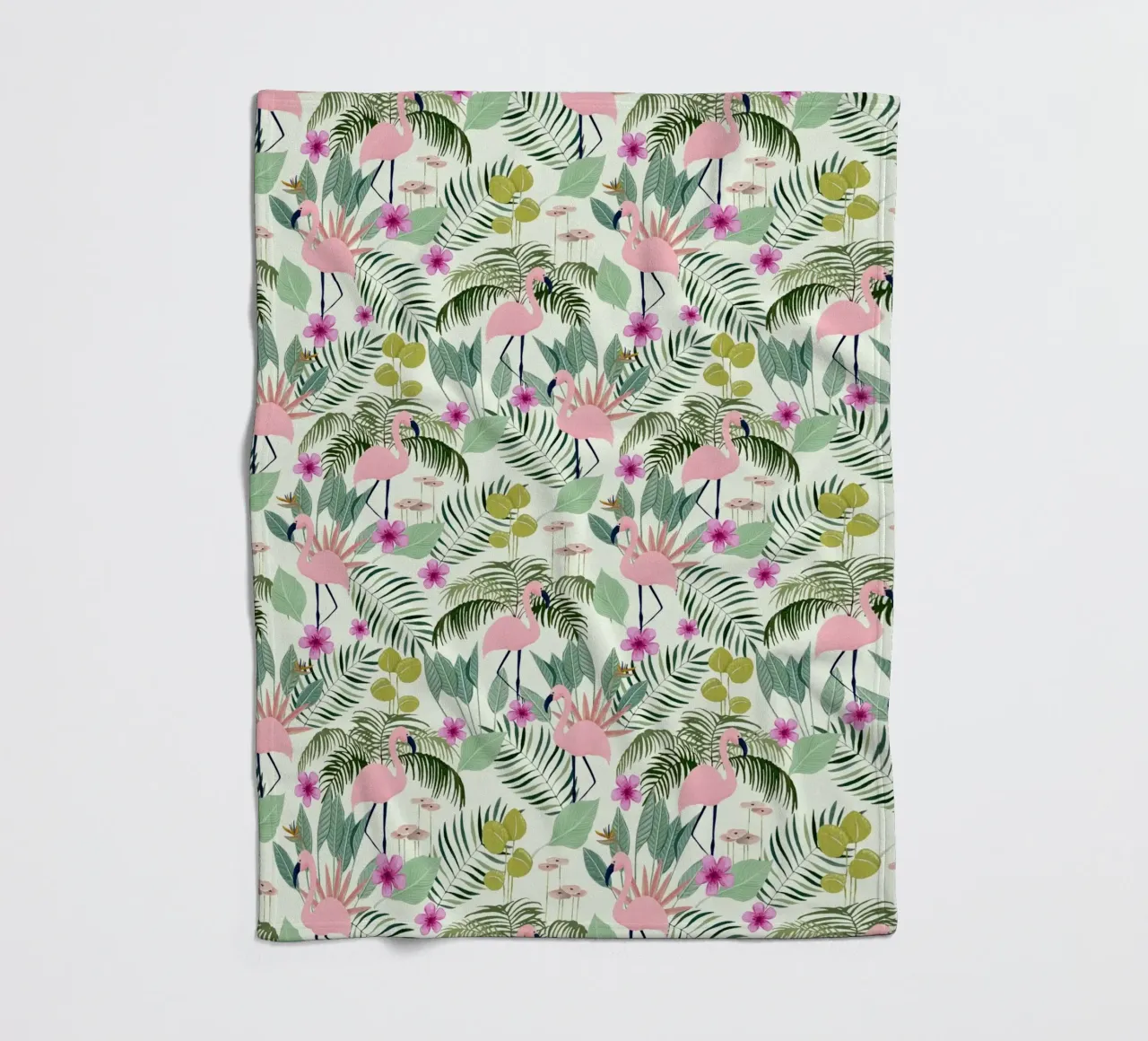 Fantom Fifi Art - Flamingo Muster Lime coperta in pile da The Artcircle