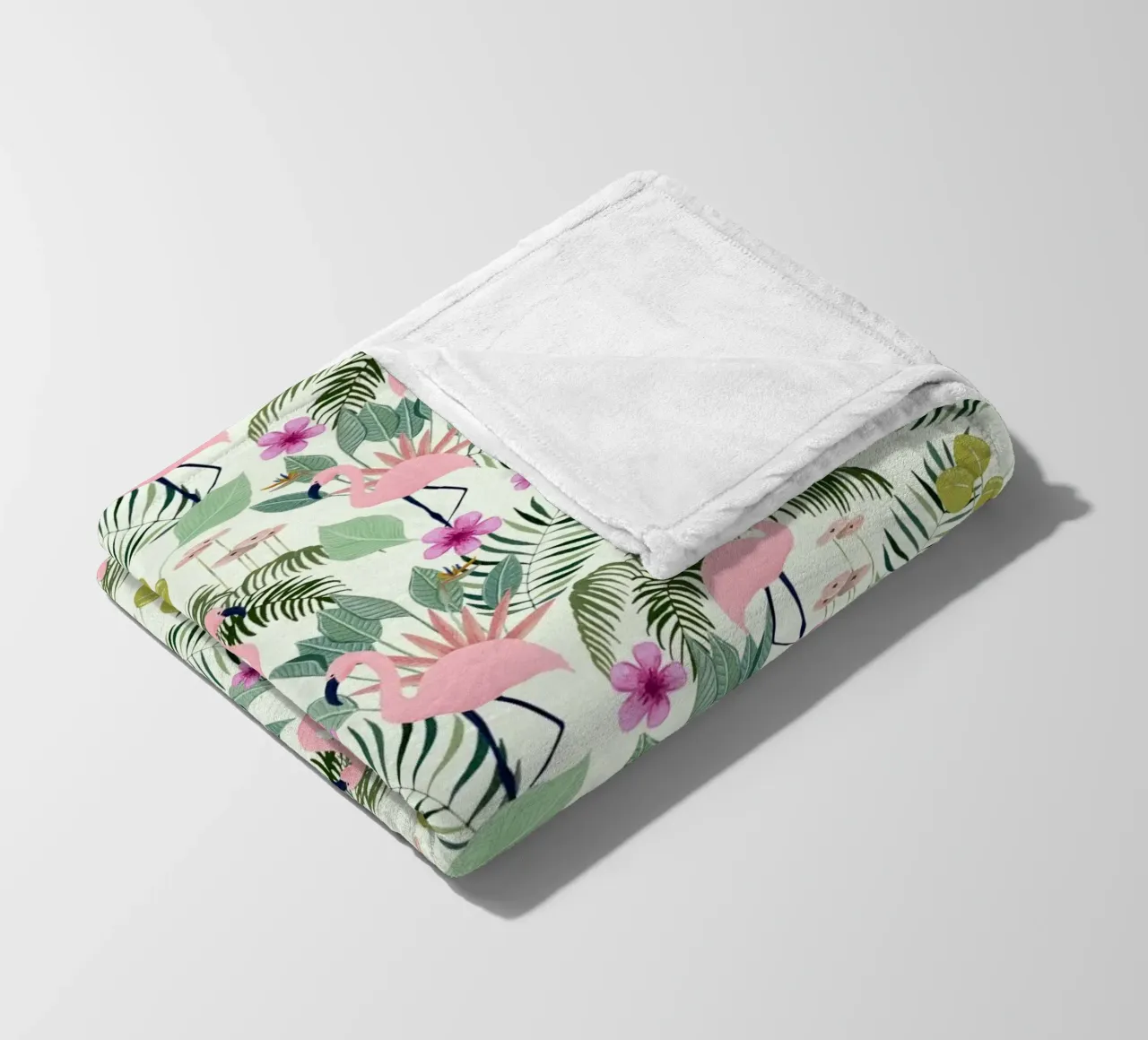 Fantom Fifi Art - Flamingo Muster Lime coperta in pile da The Artcircle