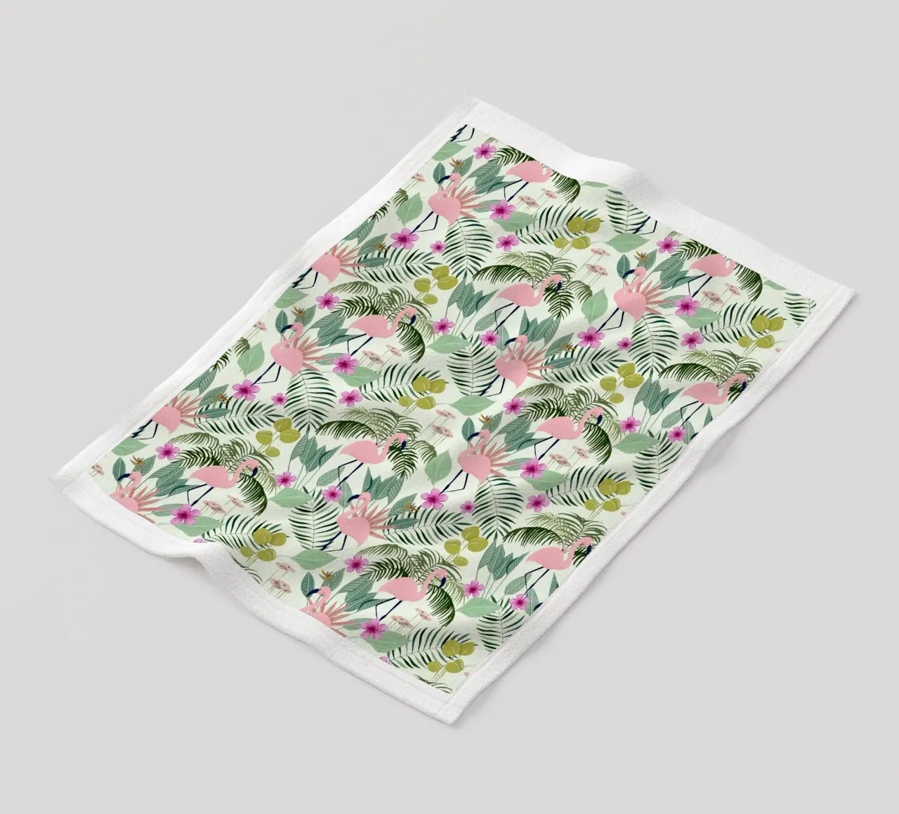 Fantom Fifi Art - Flamingo Muster Lime coperta in pile da The Artcircle