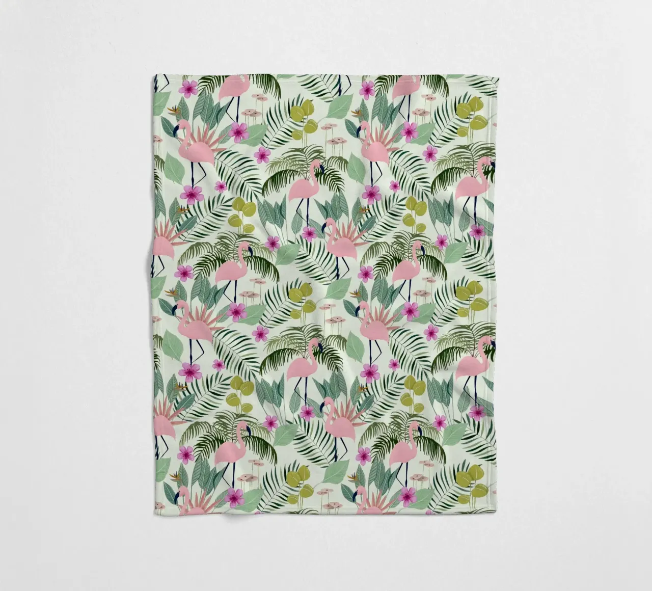Fantom Fifi Art - Flamingo Muster Lime coperta in pile da The Artcircle