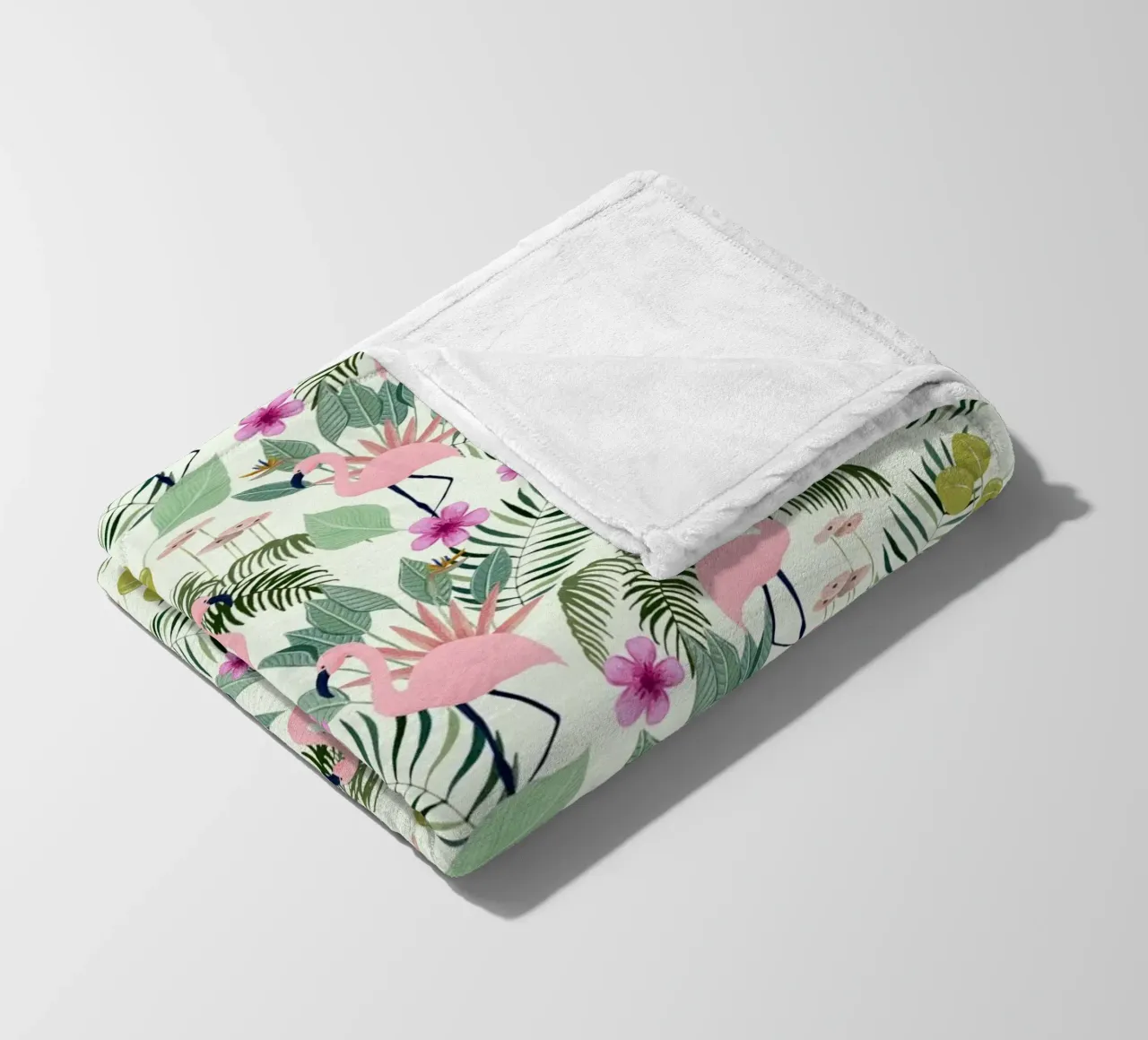 Fantom Fifi Art - Flamingo Muster Lime coperta in pile da The Artcircle