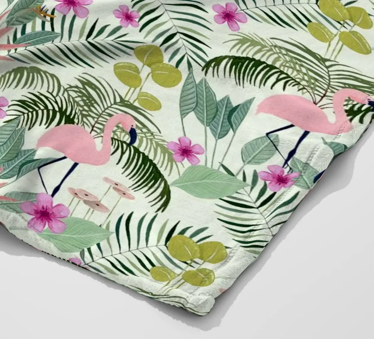 Fantom Fifi Art - Flamingo Muster Lime coperta in pile da The Artcircle