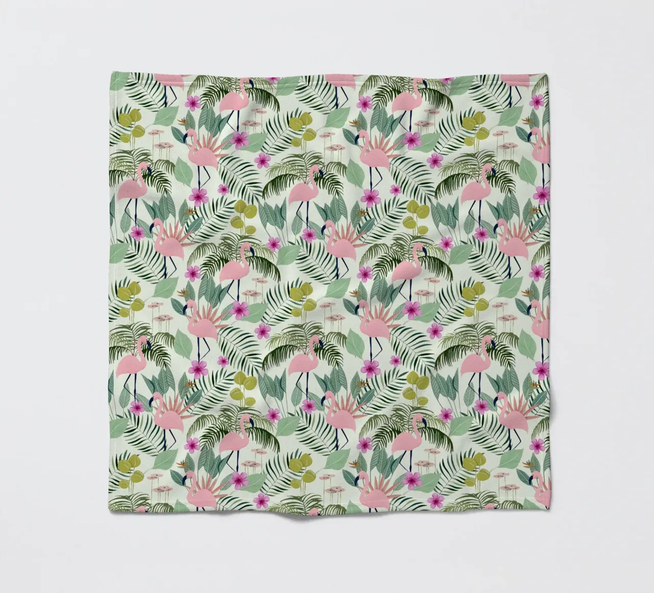 Fantom Fifi Art - Flamingo Muster Lime coperta in pile da The Artcircle