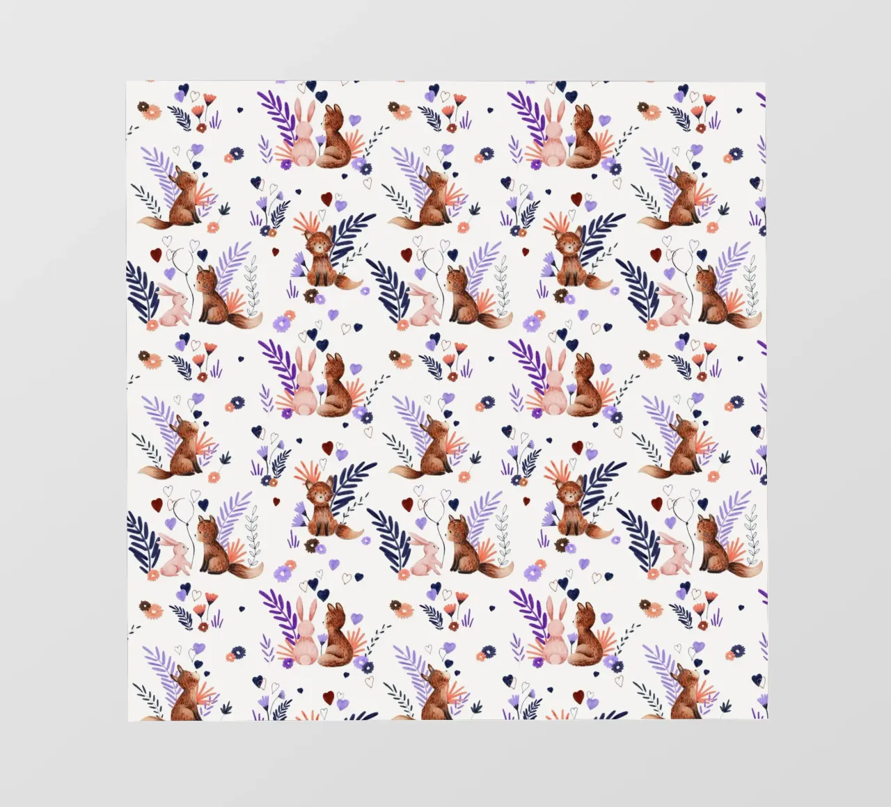 Fantom Fifi Art - Fuchs und Hase Muster pellicola backlit da The Artcircle