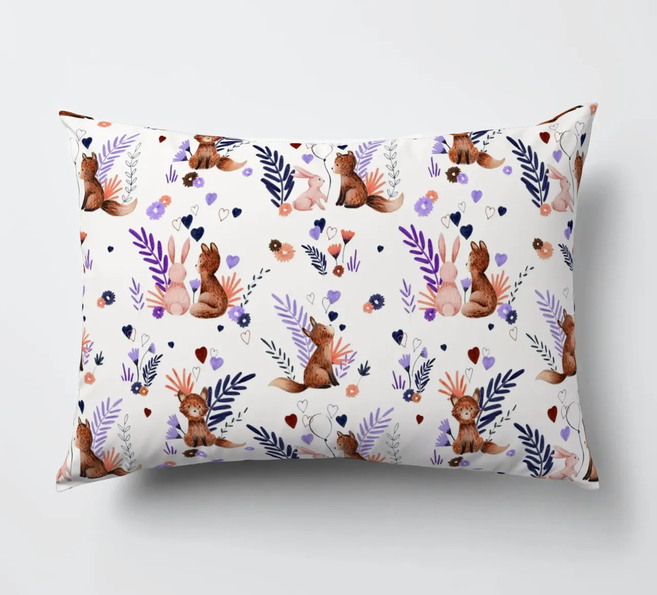 Fantom Fifi Art - Fuchs und Hase Muster cuscino da The Artcircle