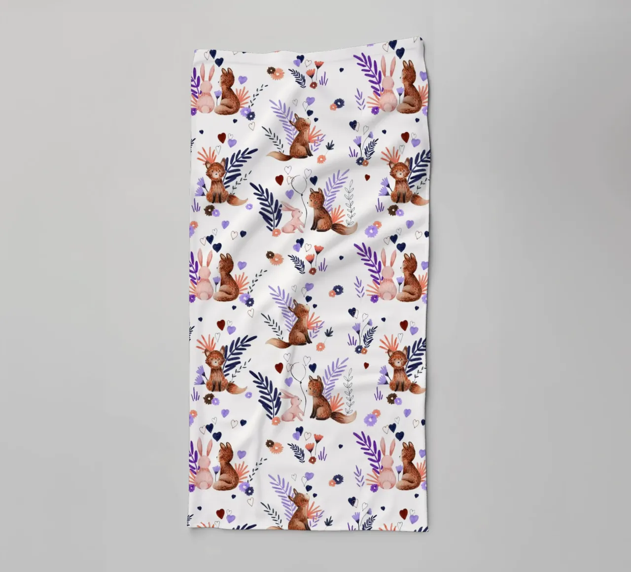 Fantom Fifi Art - Fuchs und Hase Muster asciugamano da bagno da The Artcircle