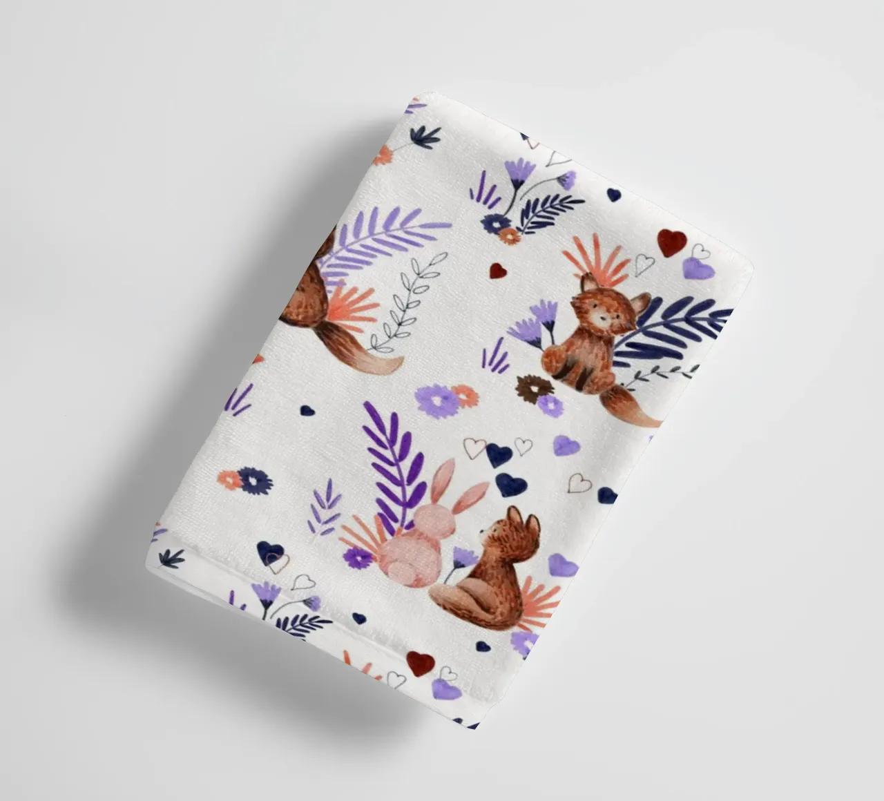 Fantom Fifi Art - Fuchs und Hase Muster asciugamano da bagno da The Artcircle