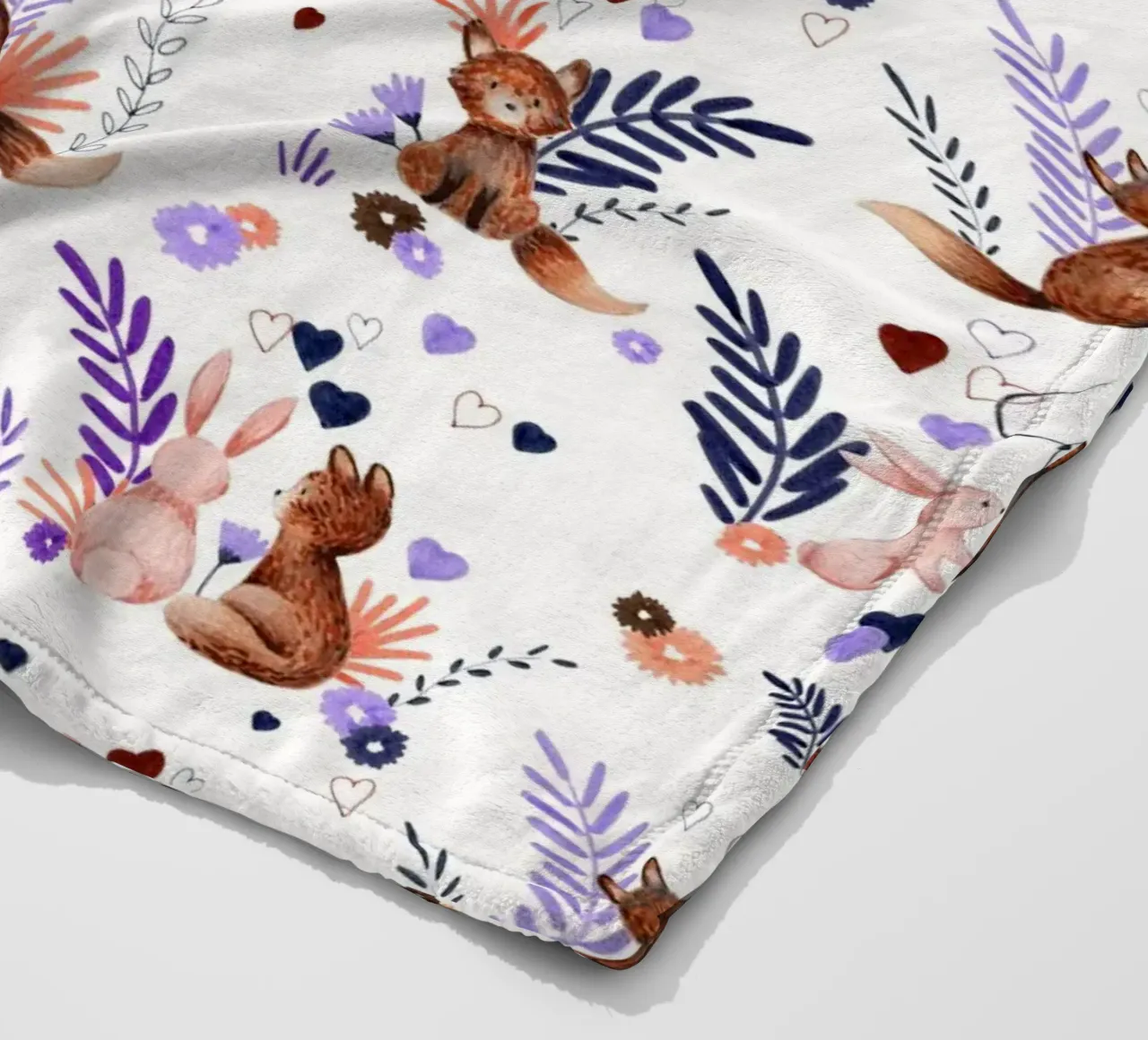 Fantom Fifi Art - Fuchs und Hase Muster coperta in pile da The Artcircle