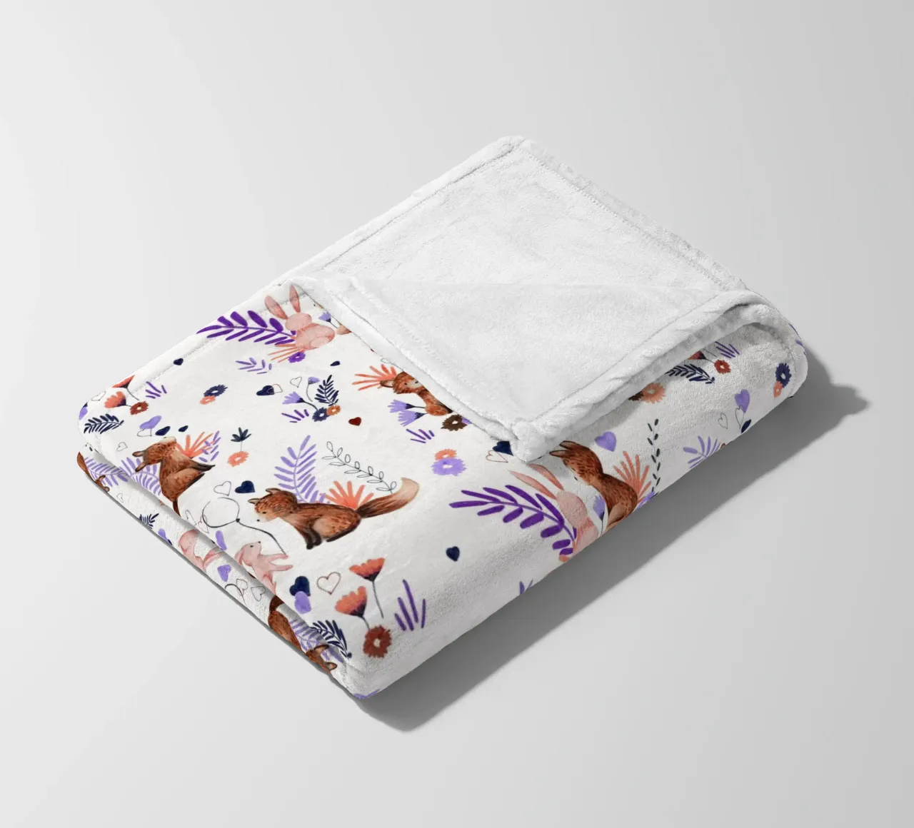 Fantom Fifi Art - Fuchs und Hase Muster coperta in pile da The Artcircle