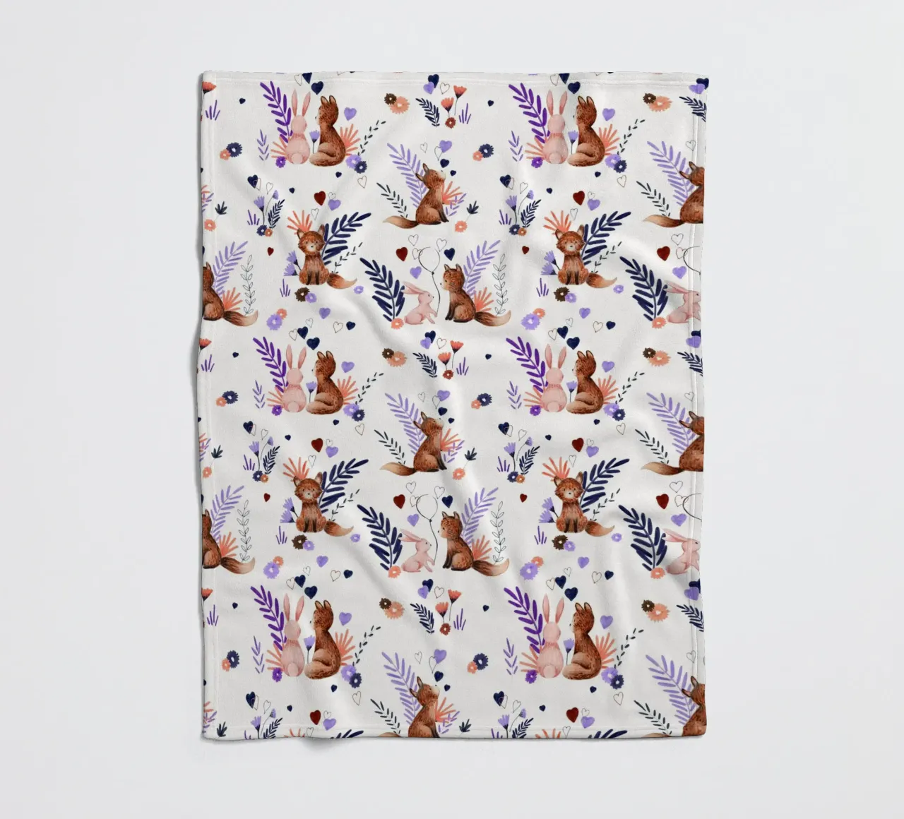 Fantom Fifi Art - Fuchs und Hase Muster coperta in pile da The Artcircle