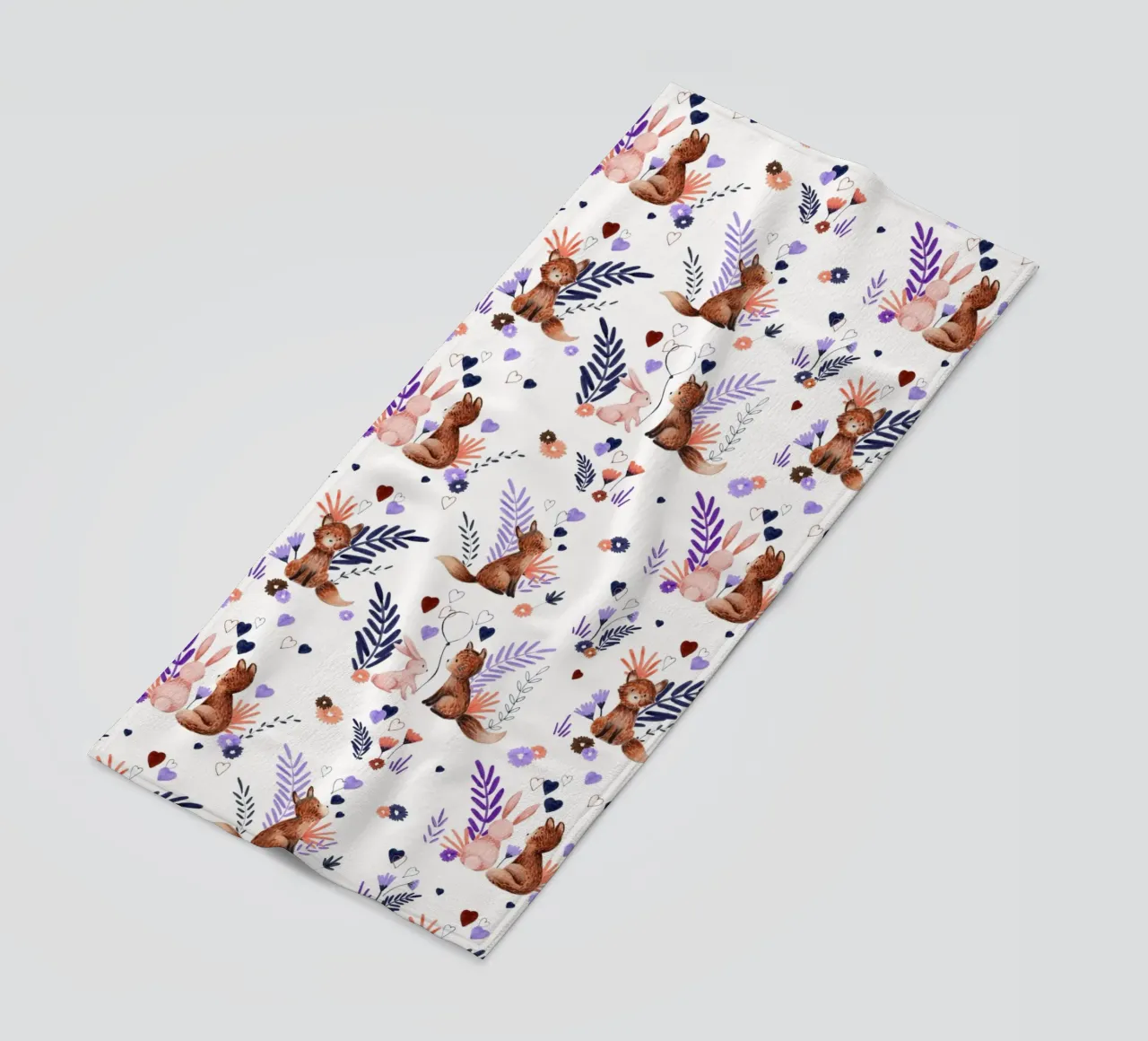 Fantom Fifi Art - Fuchs und Hase Muster telo mare da The Artcircle