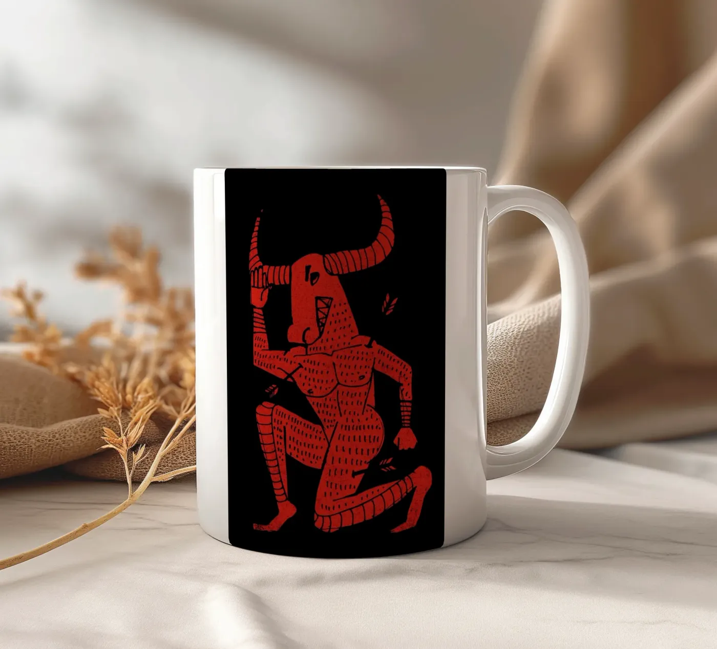 Minotaur ceramic mug by Matthew Taylor Wilson