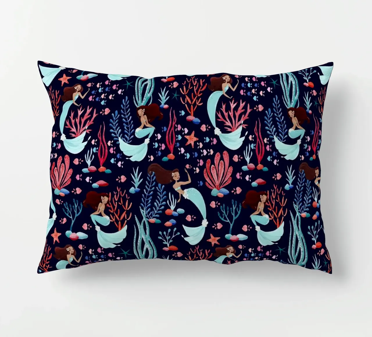 Fantom Fifi Art - Meerjungfrauen Muster Navy cuscino da The Artcircle
