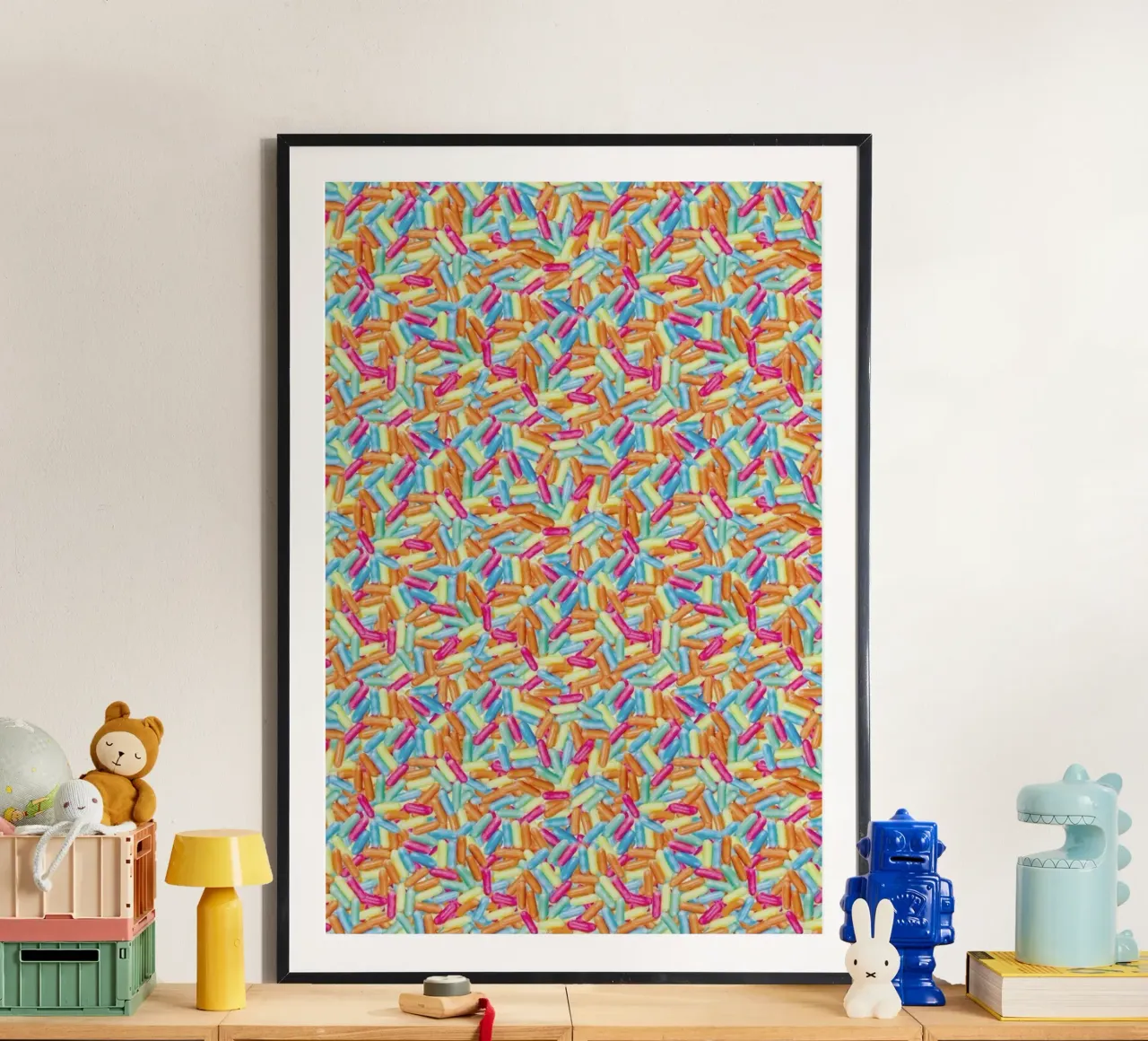 Candy poster with wooden frame by Curious Collections by Marielle Leenders