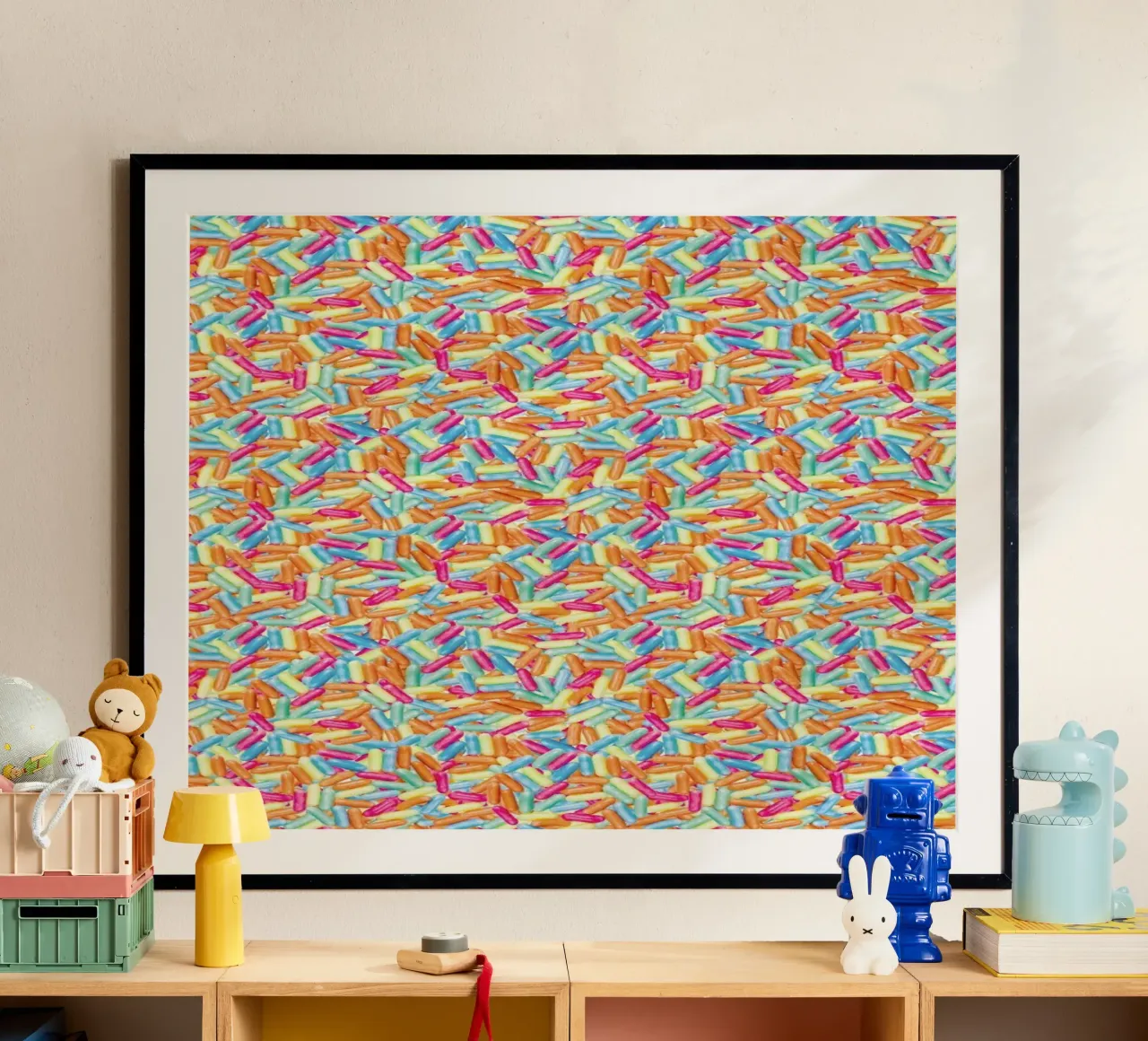 Candy poster with wooden frame by Curious Collections by Marielle Leenders