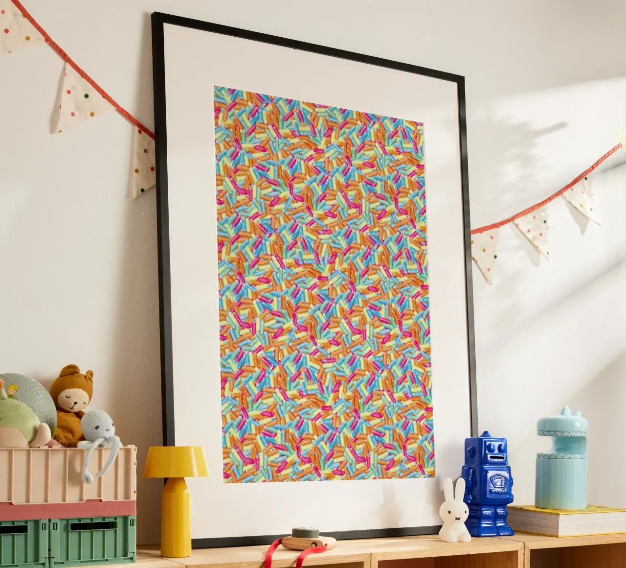 Candy poster with wooden frame by Curious Collections by Marielle Leenders