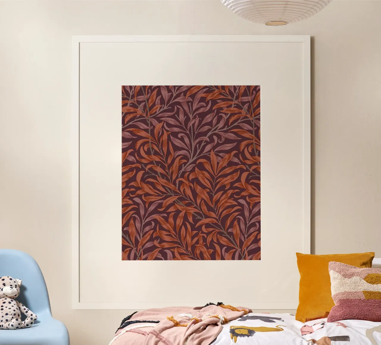 William Morris Willow Bough, stampa botanica d'epoca poster con telaio in legno da ArtHaus